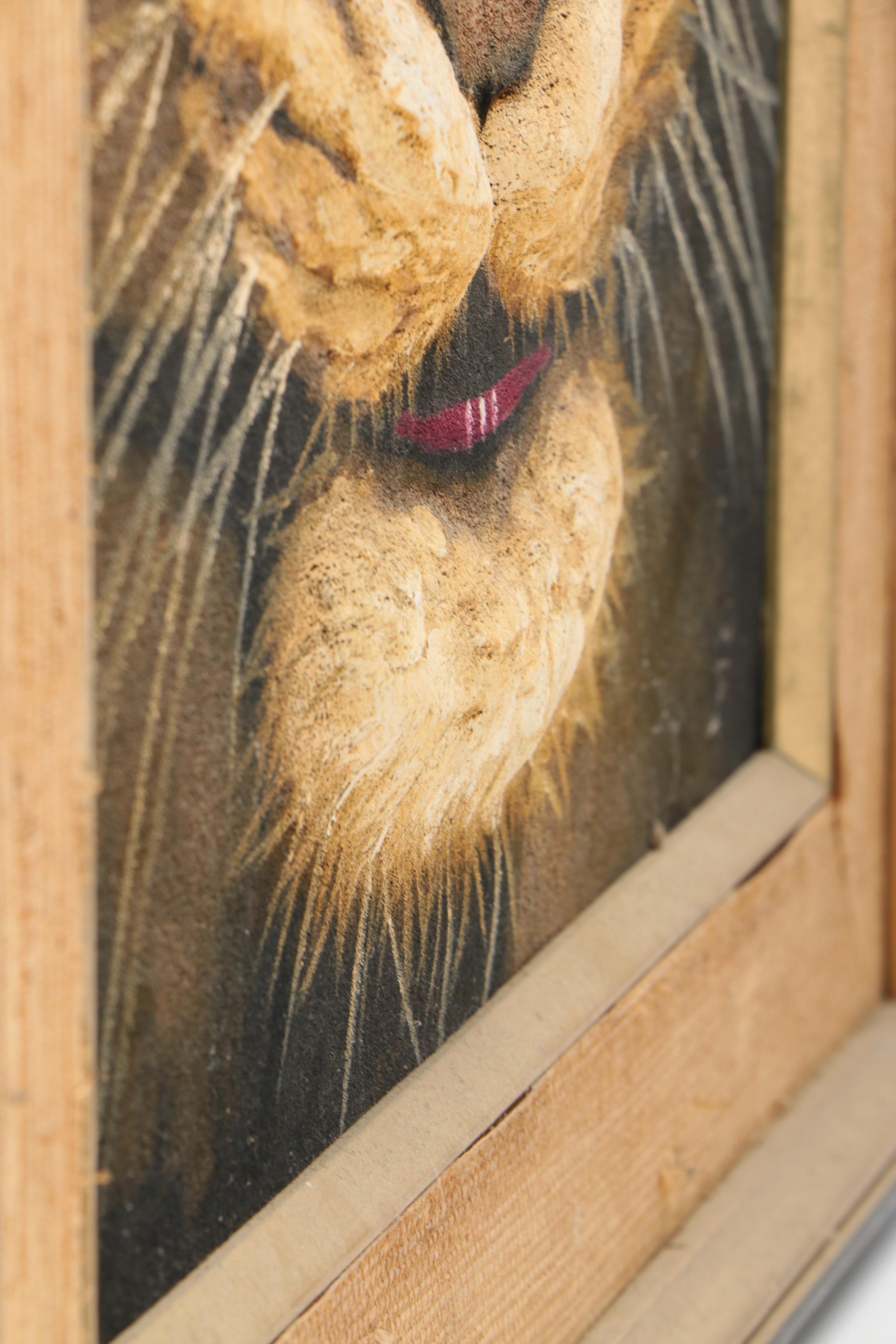 Oil Painting on Velvet of Tiger