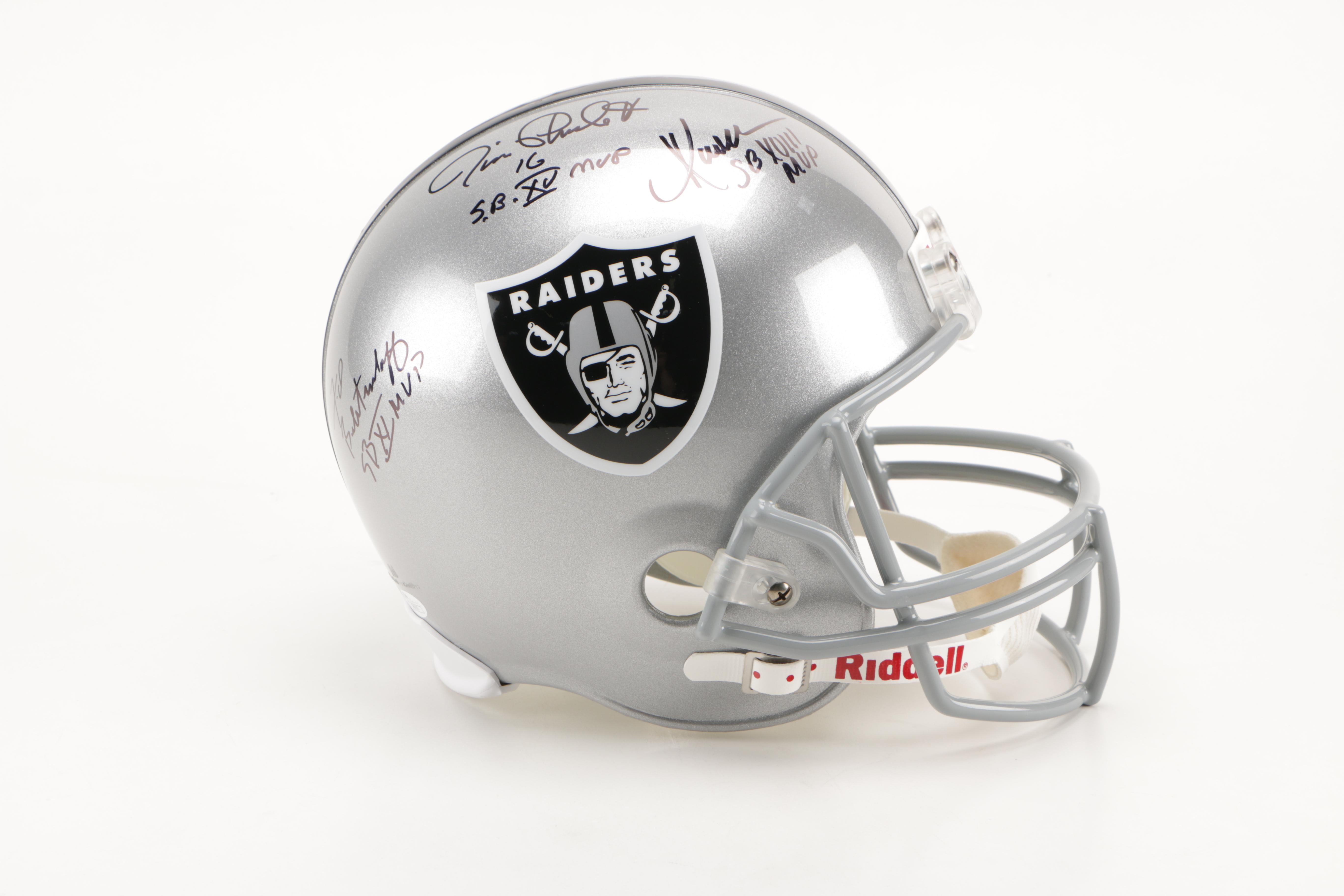 Marcus Allen, Fred Biletnikoff, and Jim Plunkett Signed Raiders Helmet