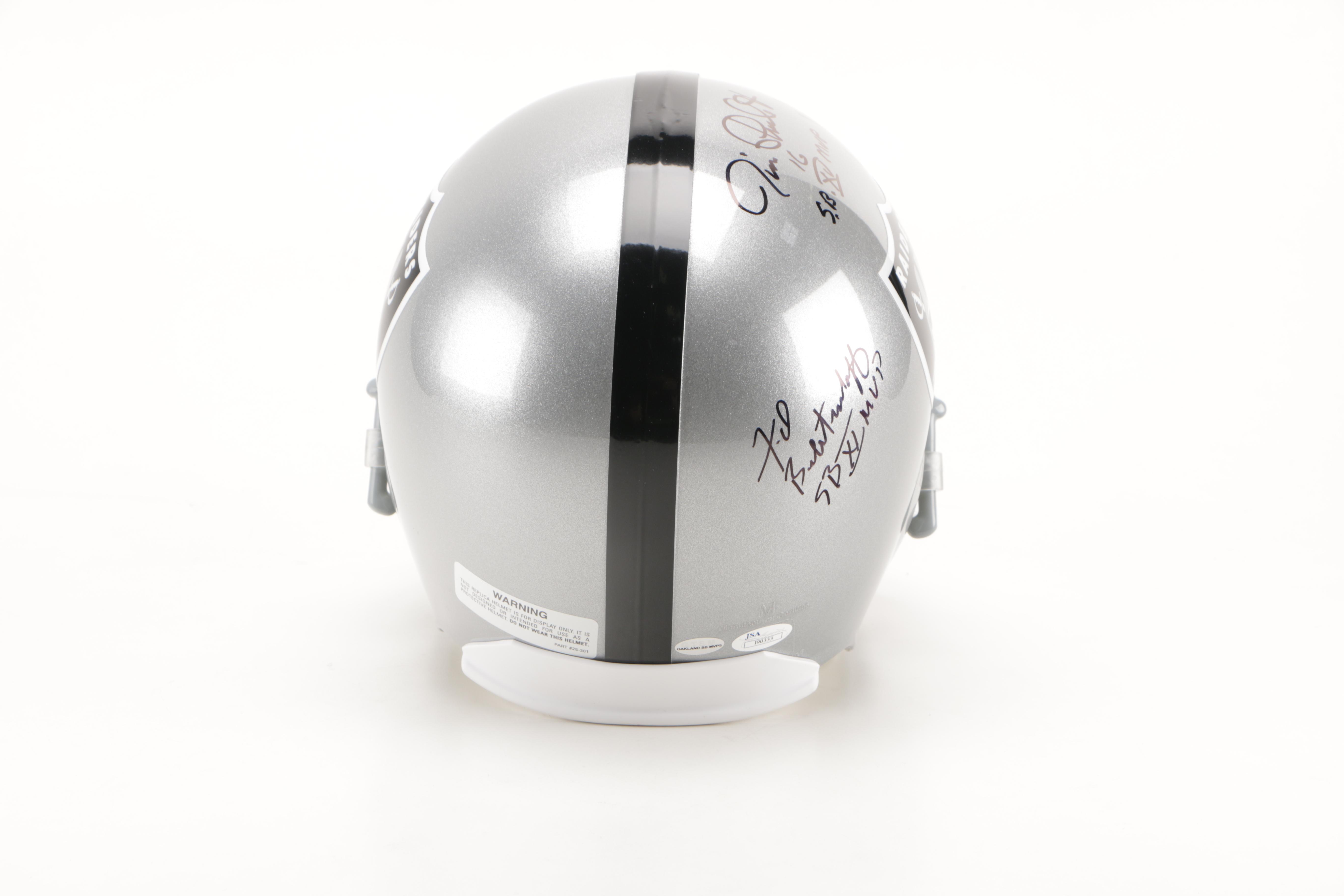 Marcus Allen, Fred Biletnikoff, and Jim Plunkett Signed Raiders Helmet