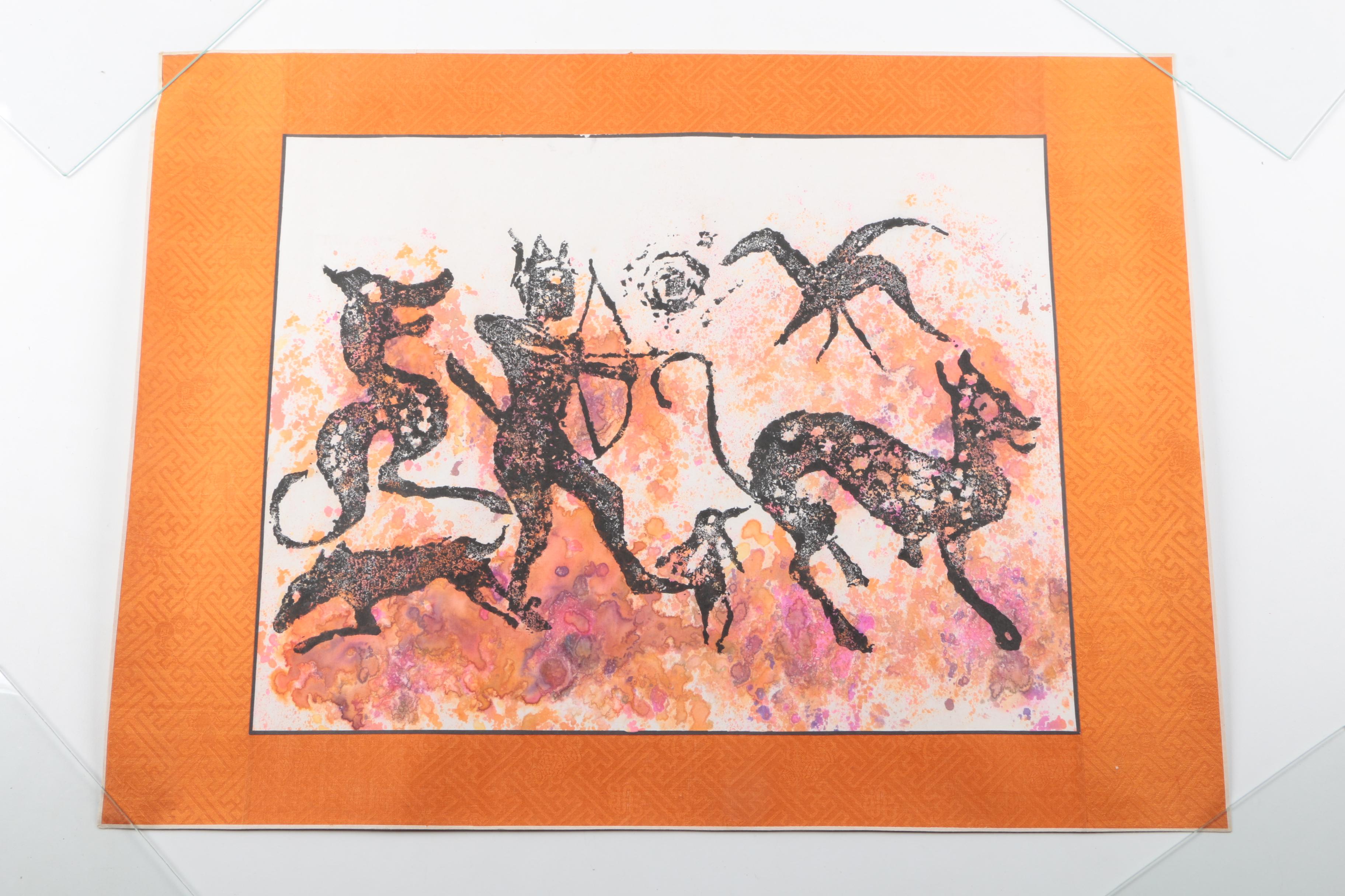 Color Rubbings on Paper of Animals