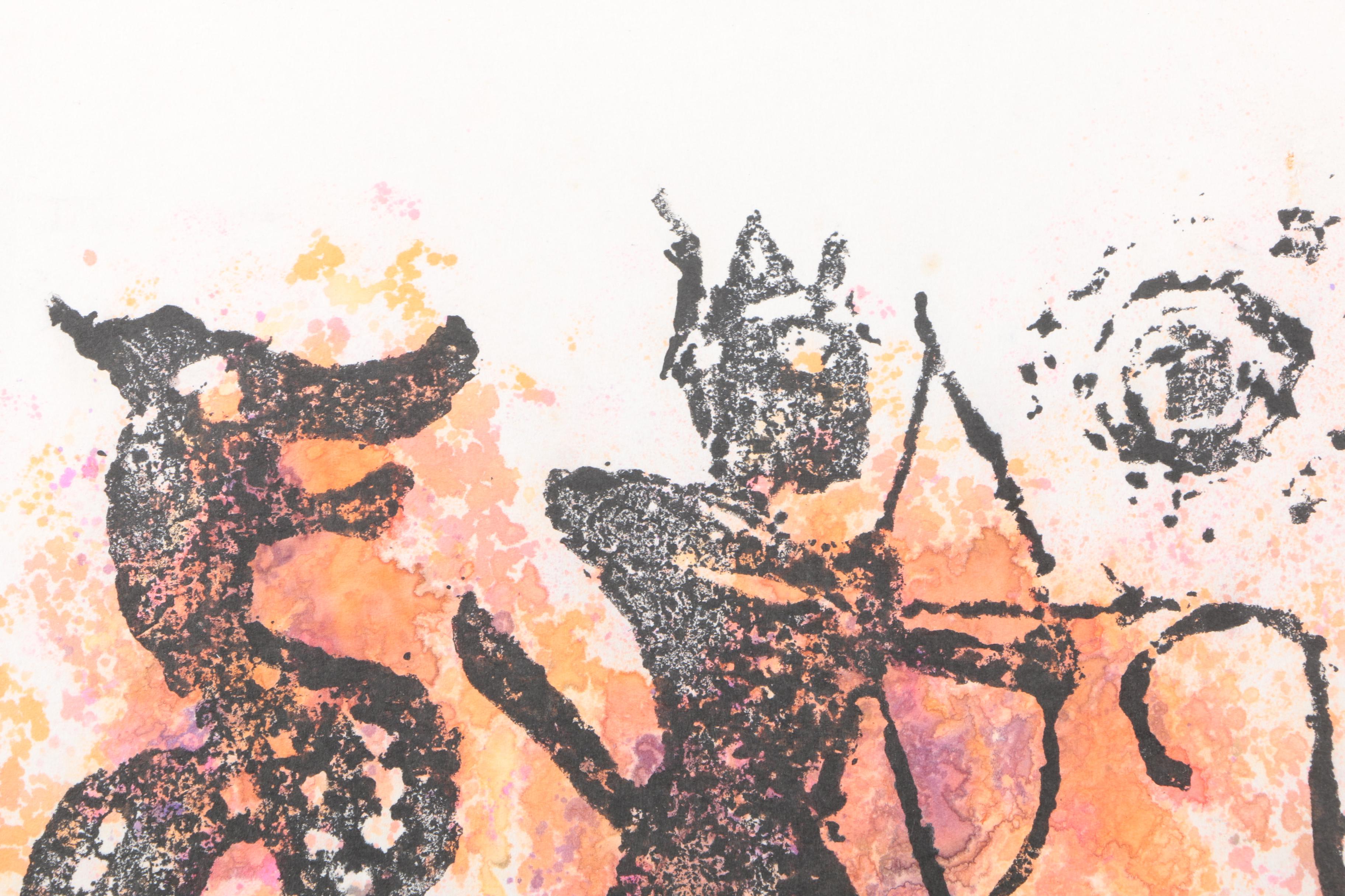 Color Rubbings on Paper of Animals