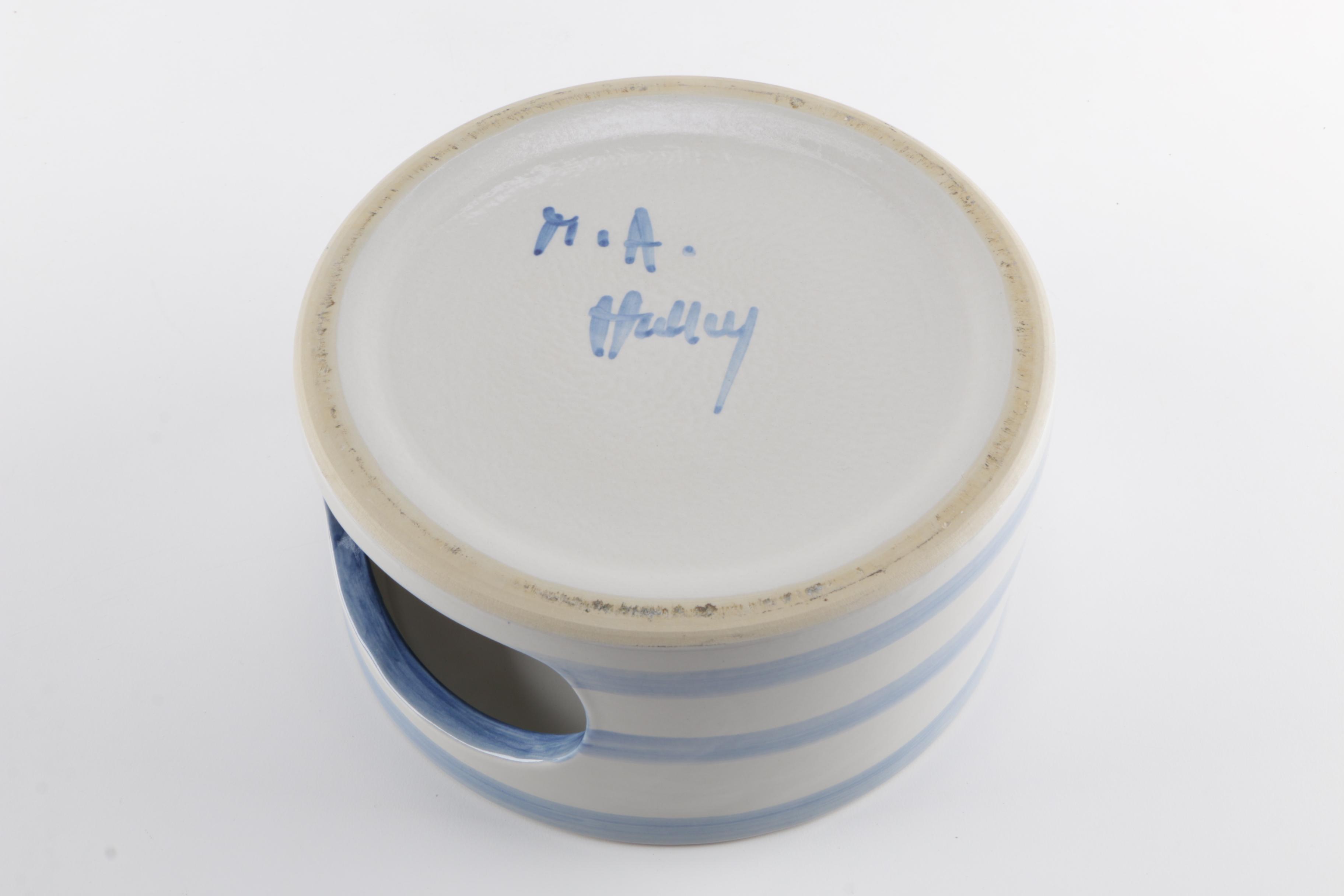 M.A. Hadley "Country Scene Blue" Beverage Dispenser