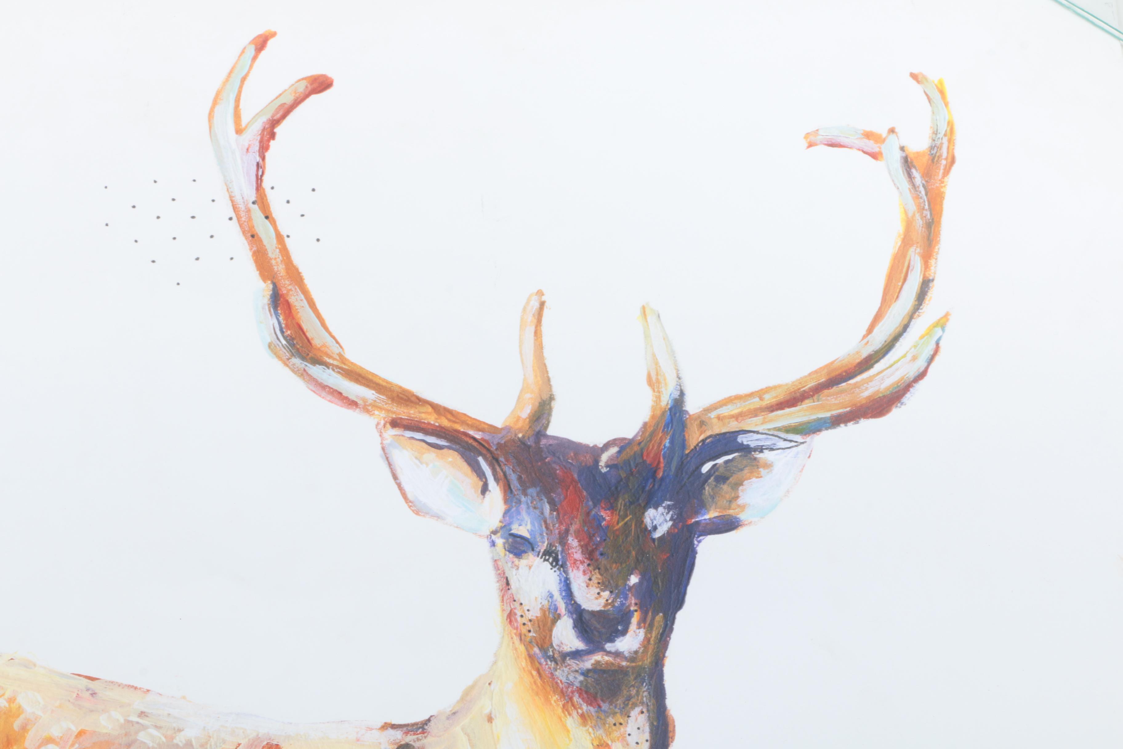 Giclee on Paper After Olivia Charmaine "Deer Wearing Gym Socks"