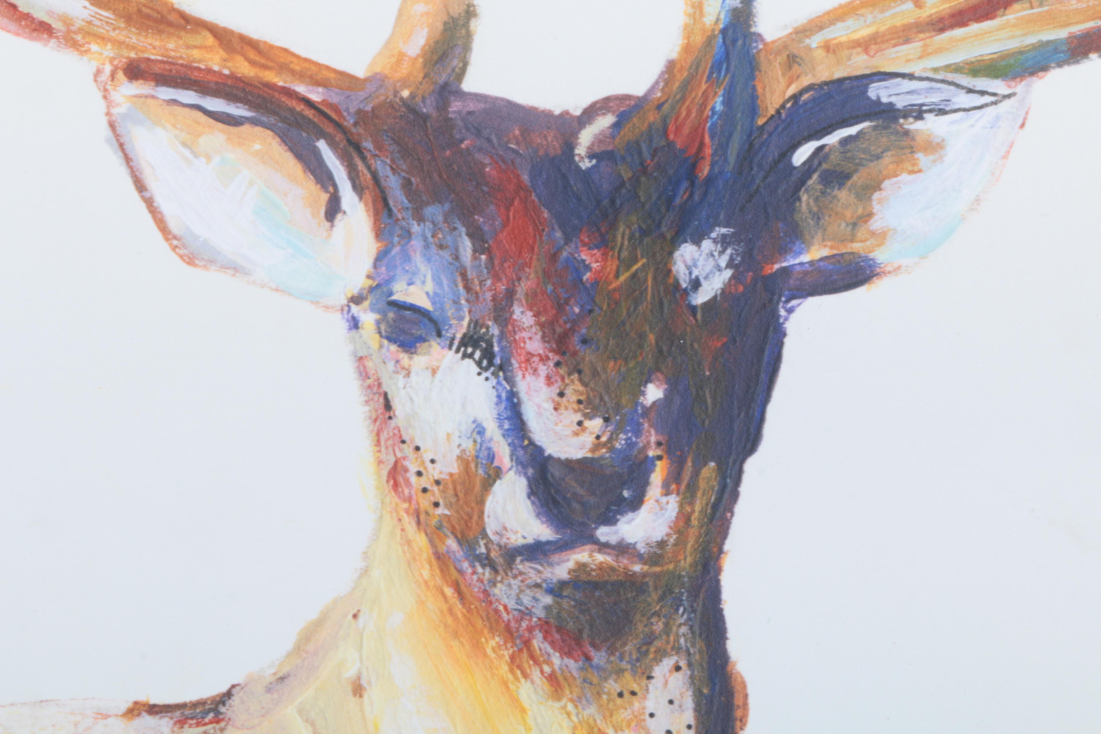 Giclee on Paper After Olivia Charmaine "Deer Wearing Gym Socks"