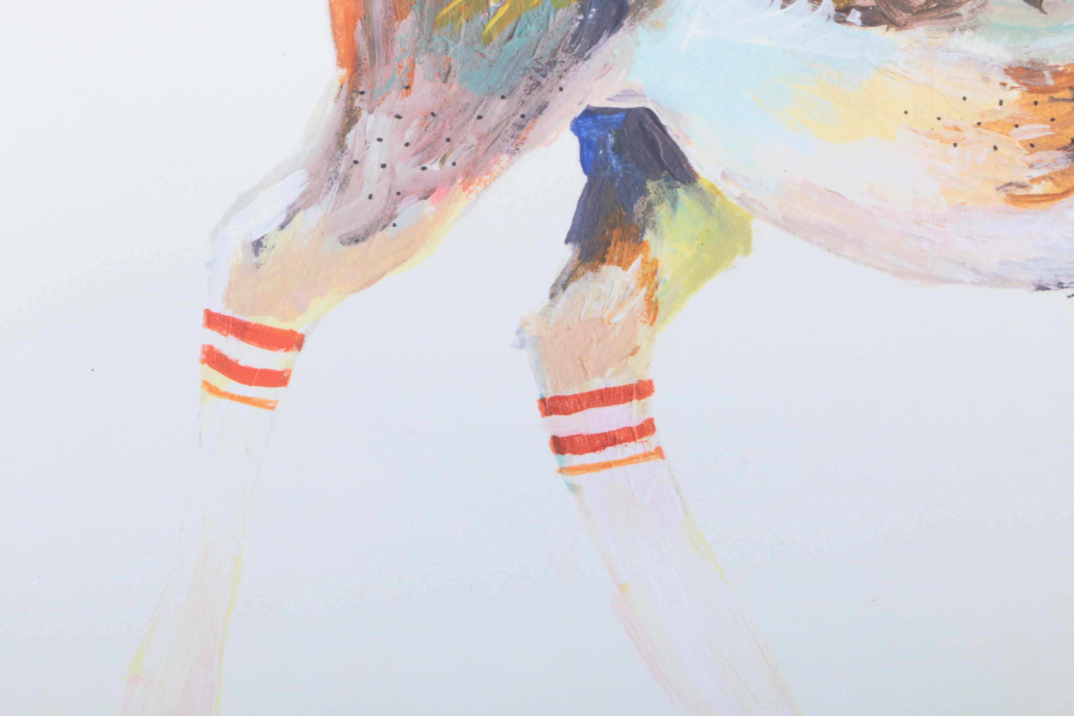 Giclee on Paper After Olivia Charmaine "Deer Wearing Gym Socks"