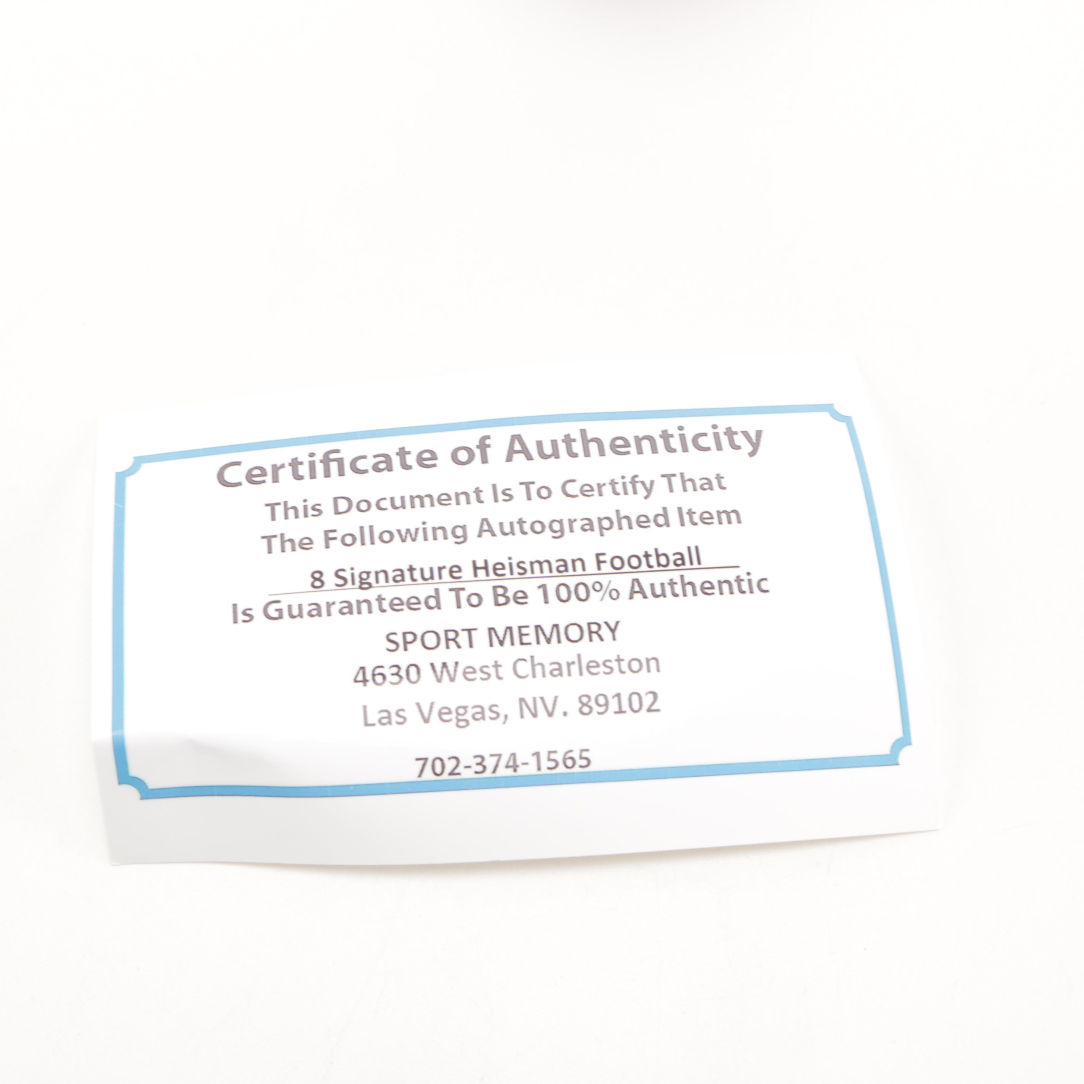 Heisman Trophy Winners Signed Football