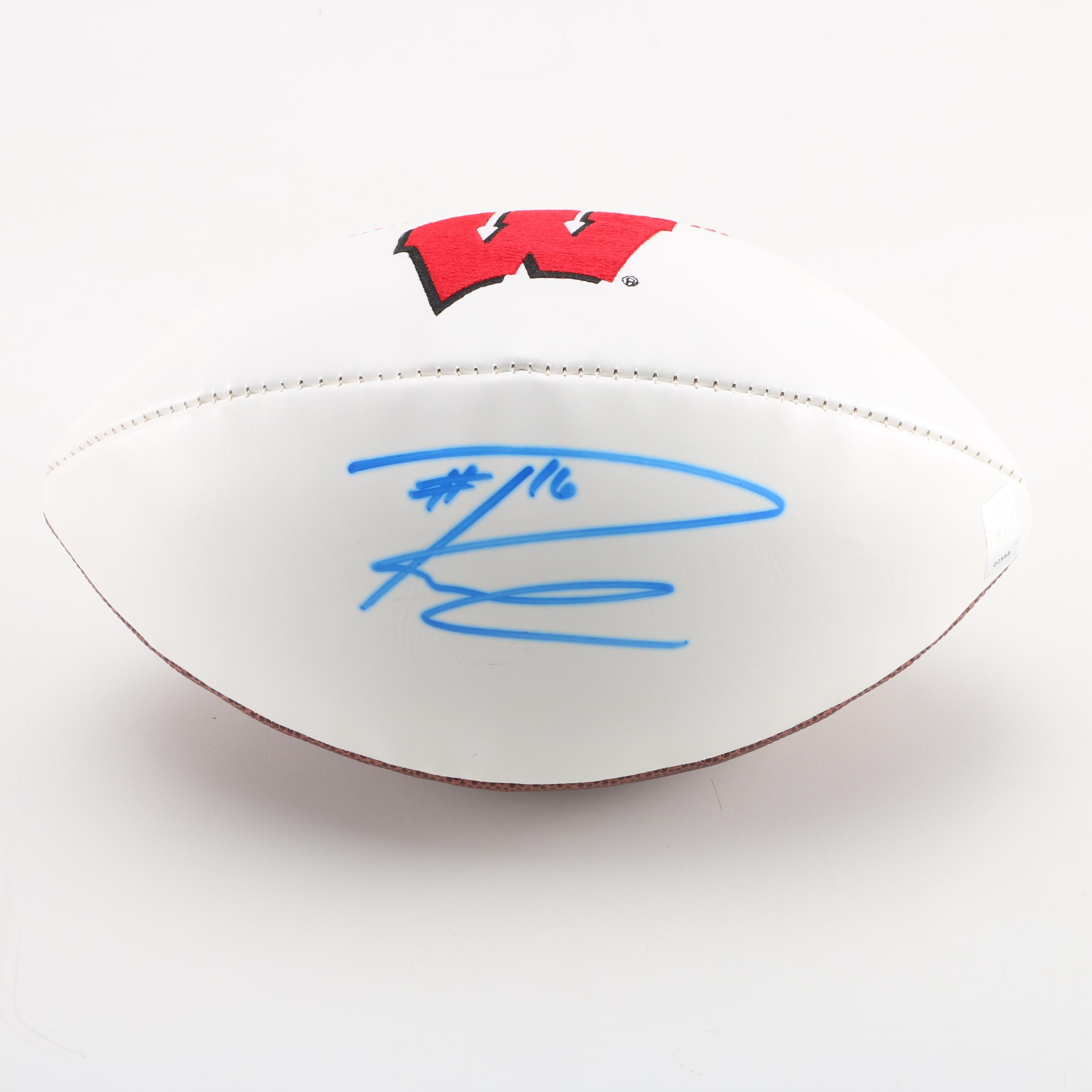 Badgers Russell Wilson Signed Football