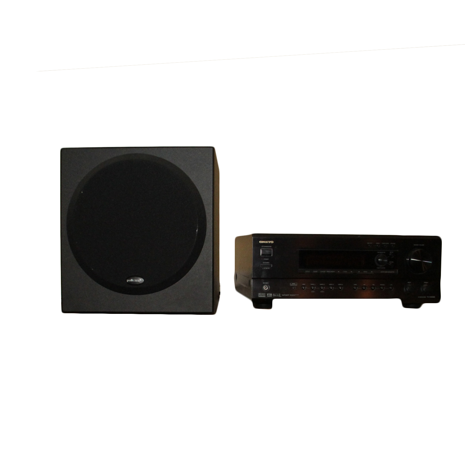 Onkyo A/V Receiver and Polk Audio Subwoofer Speaker