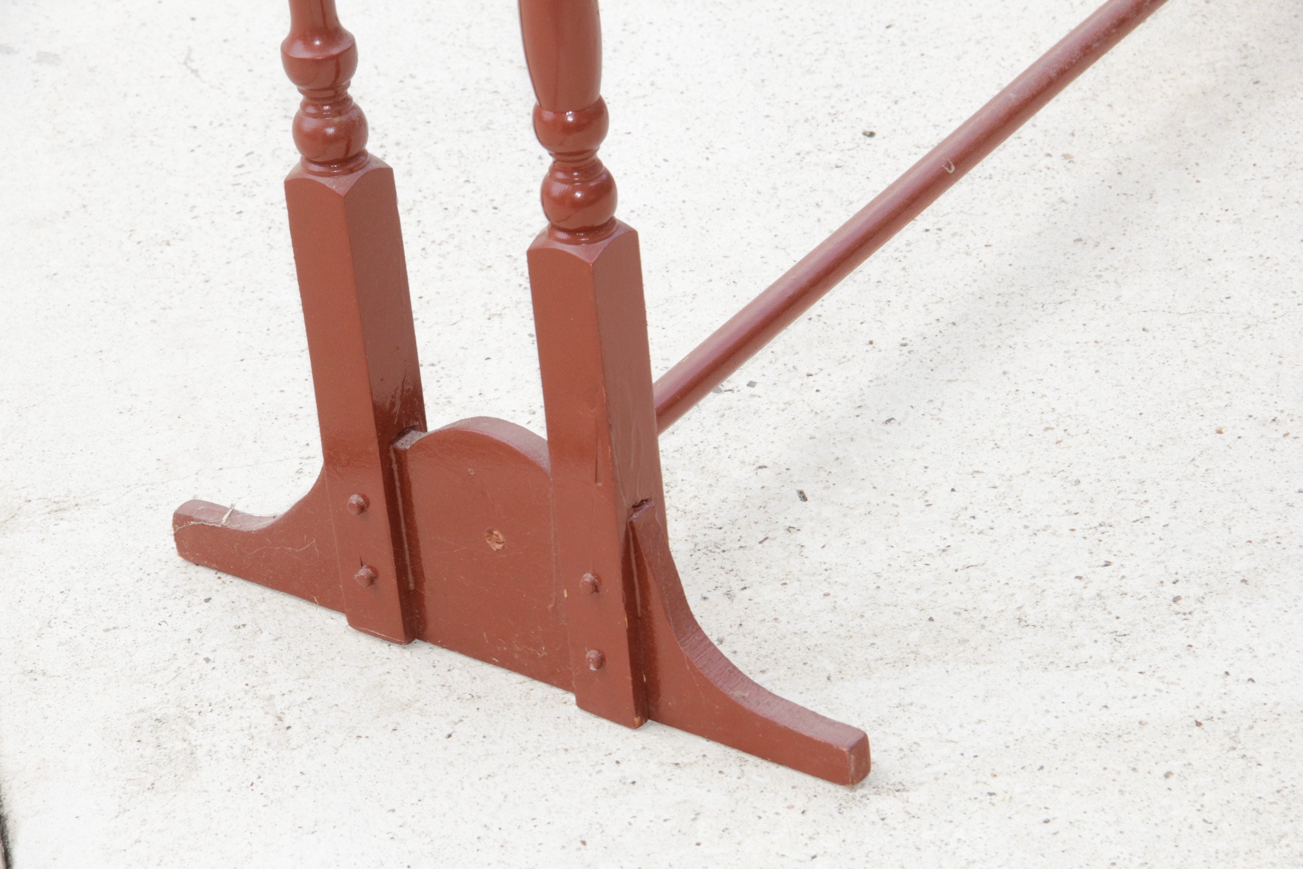 Red Painted Quilt Rack