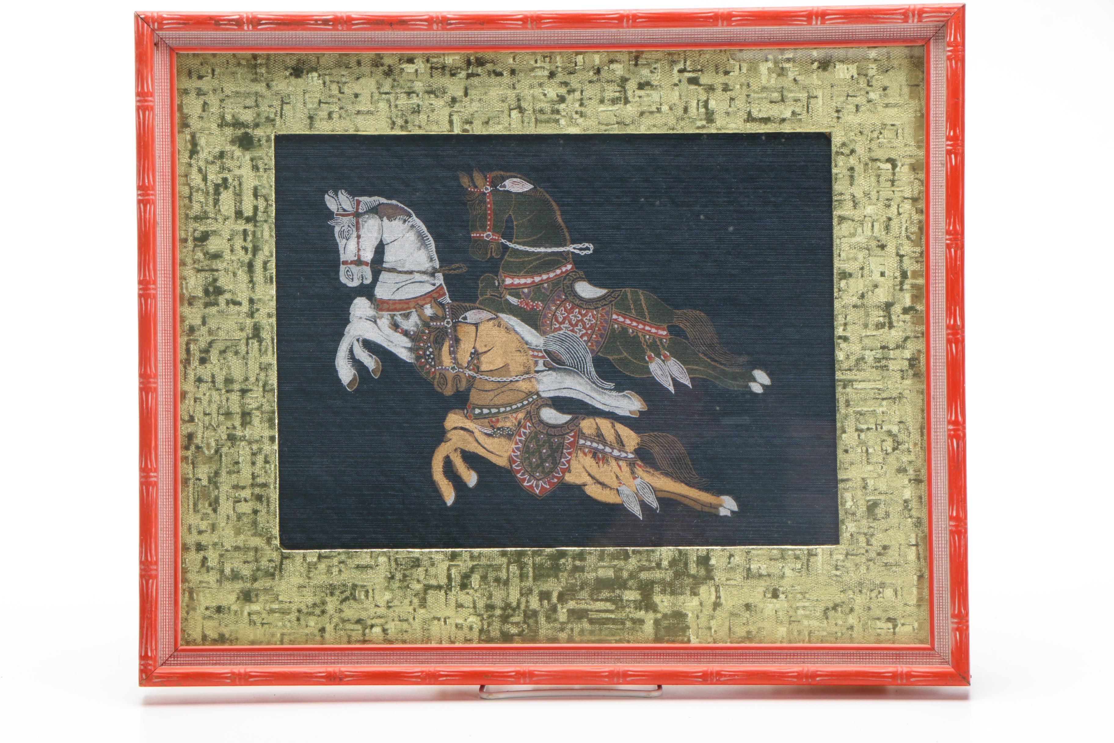 East Asian Gouache Paintings on Silk