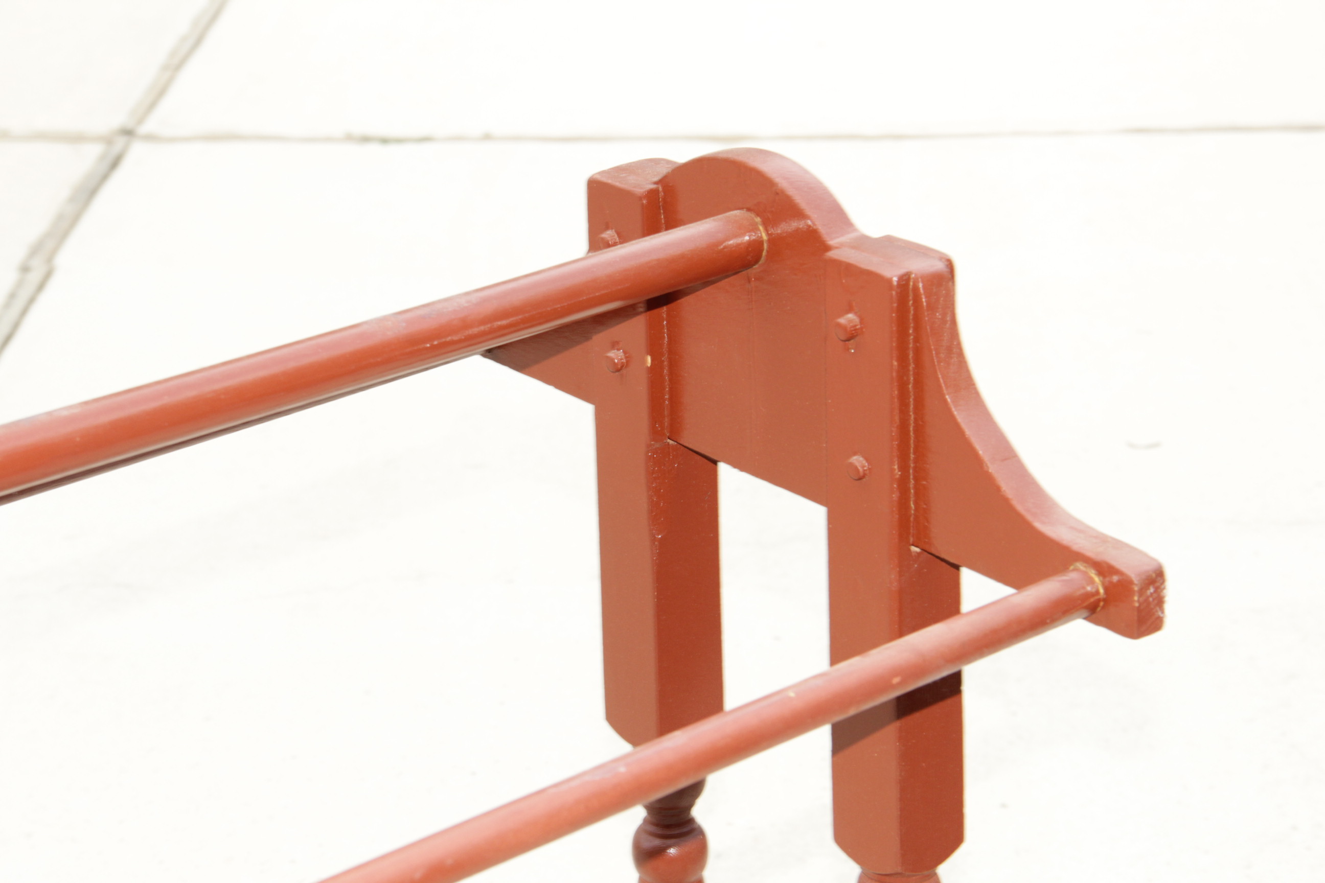 Red Painted Quilt Rack