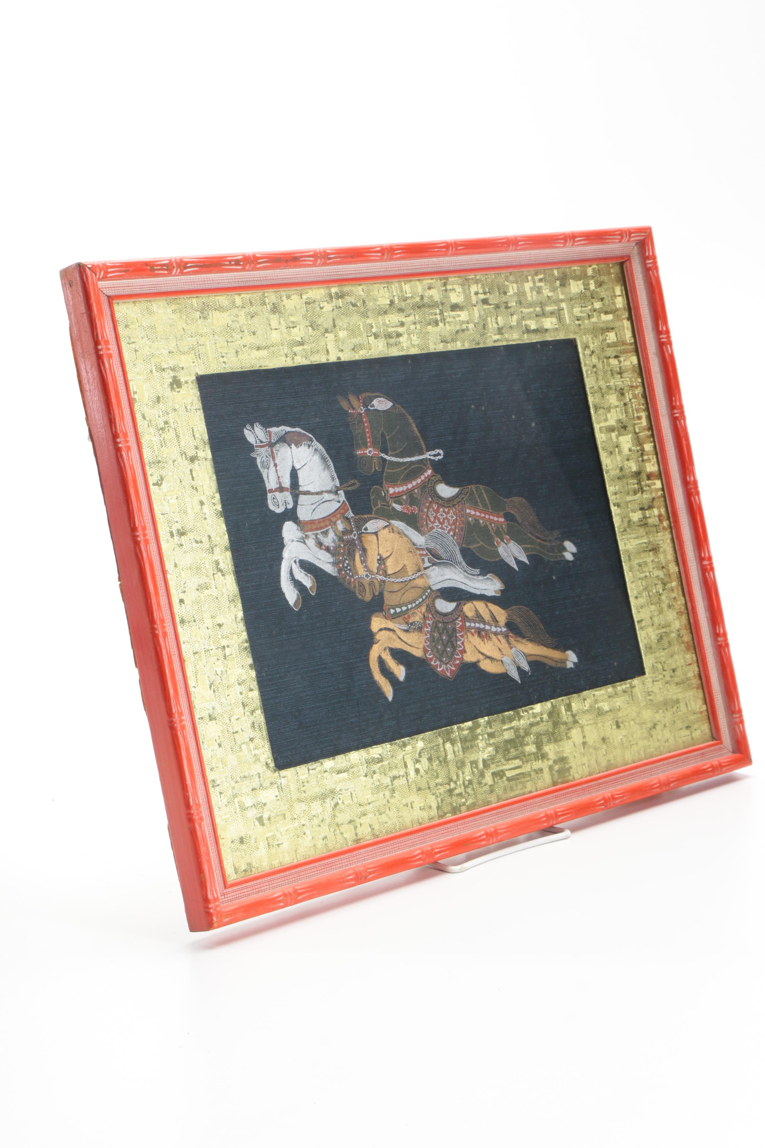 East Asian Gouache Paintings on Silk