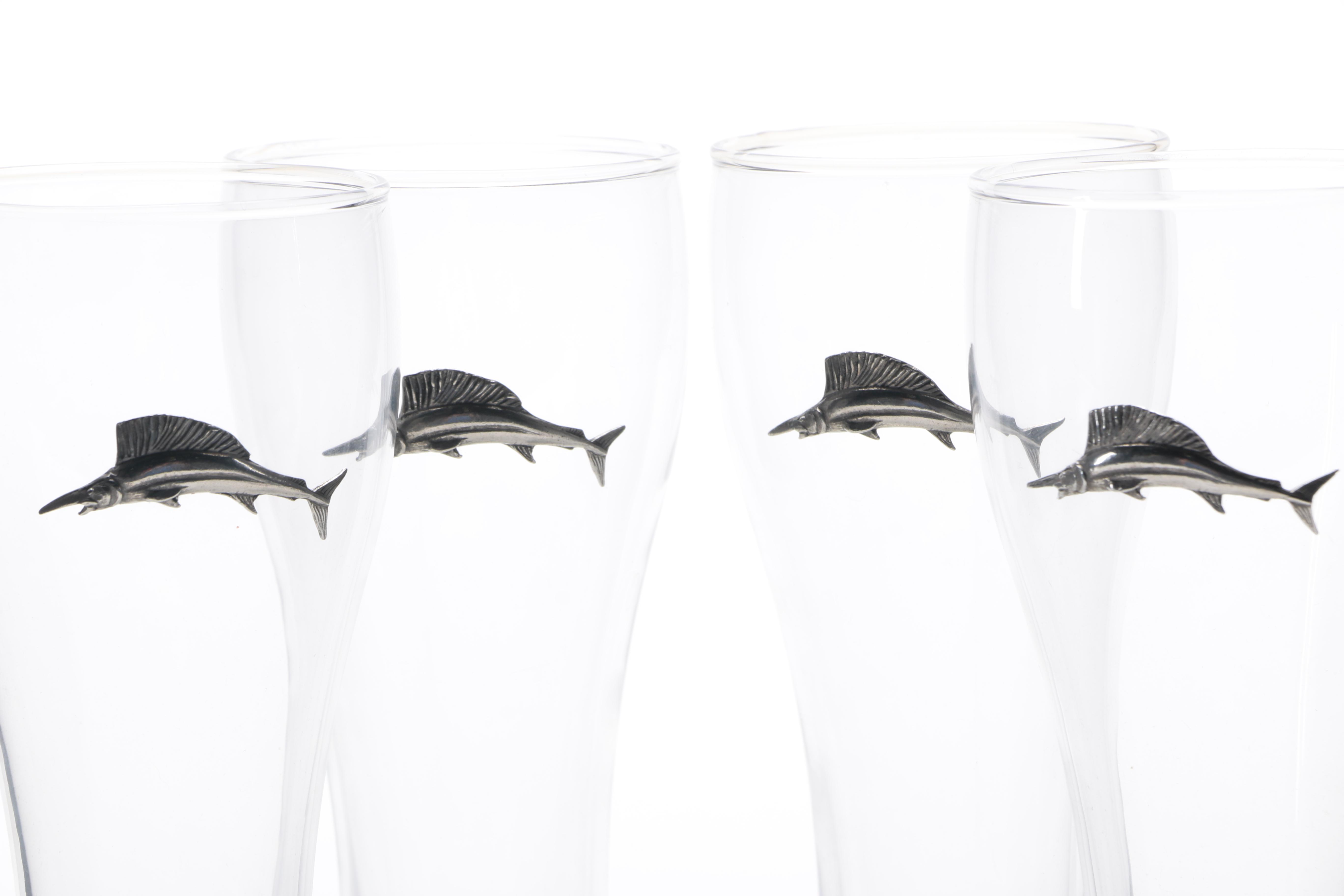 Marlin-Themed Beer Glasses