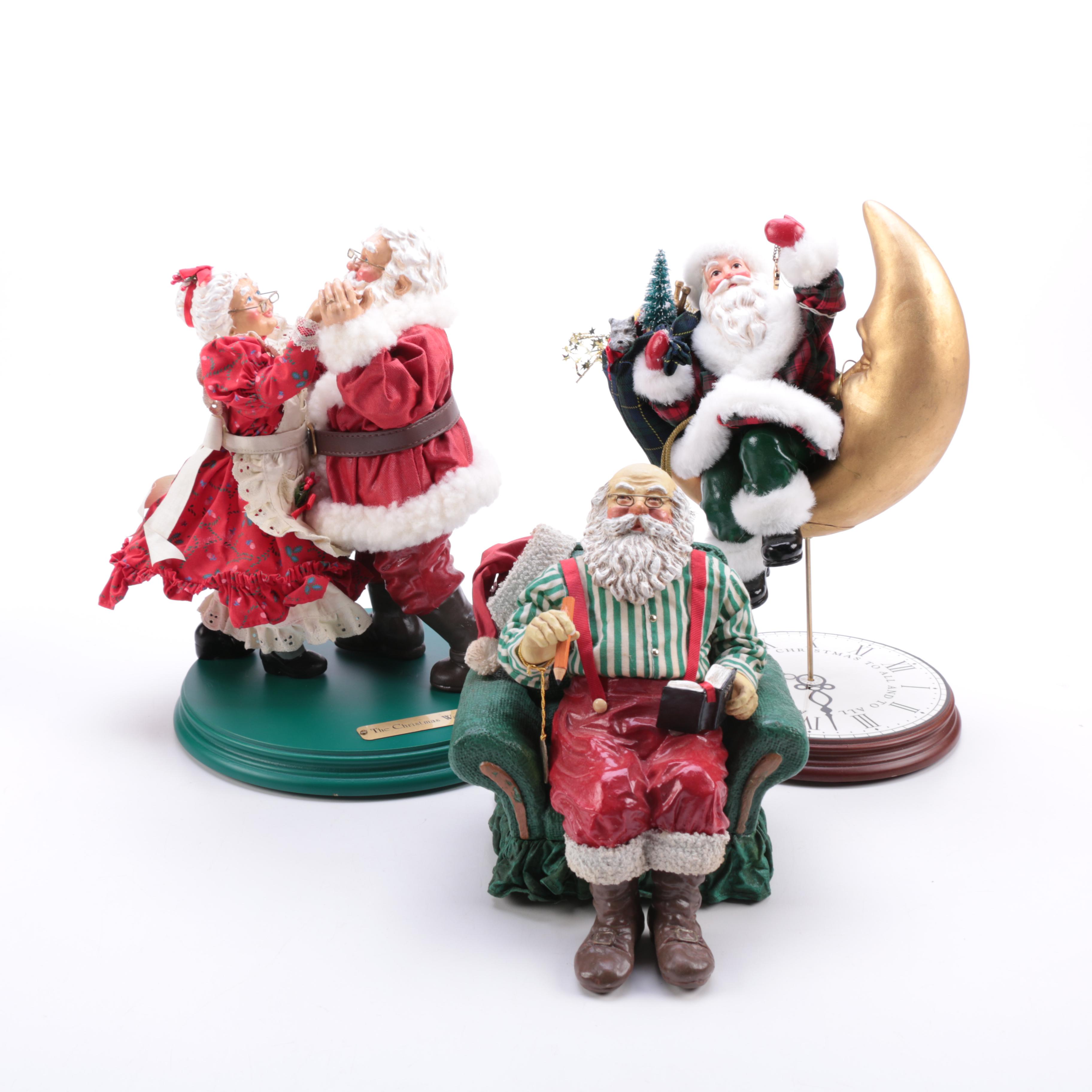 Assortment of Santa Claus Figurines