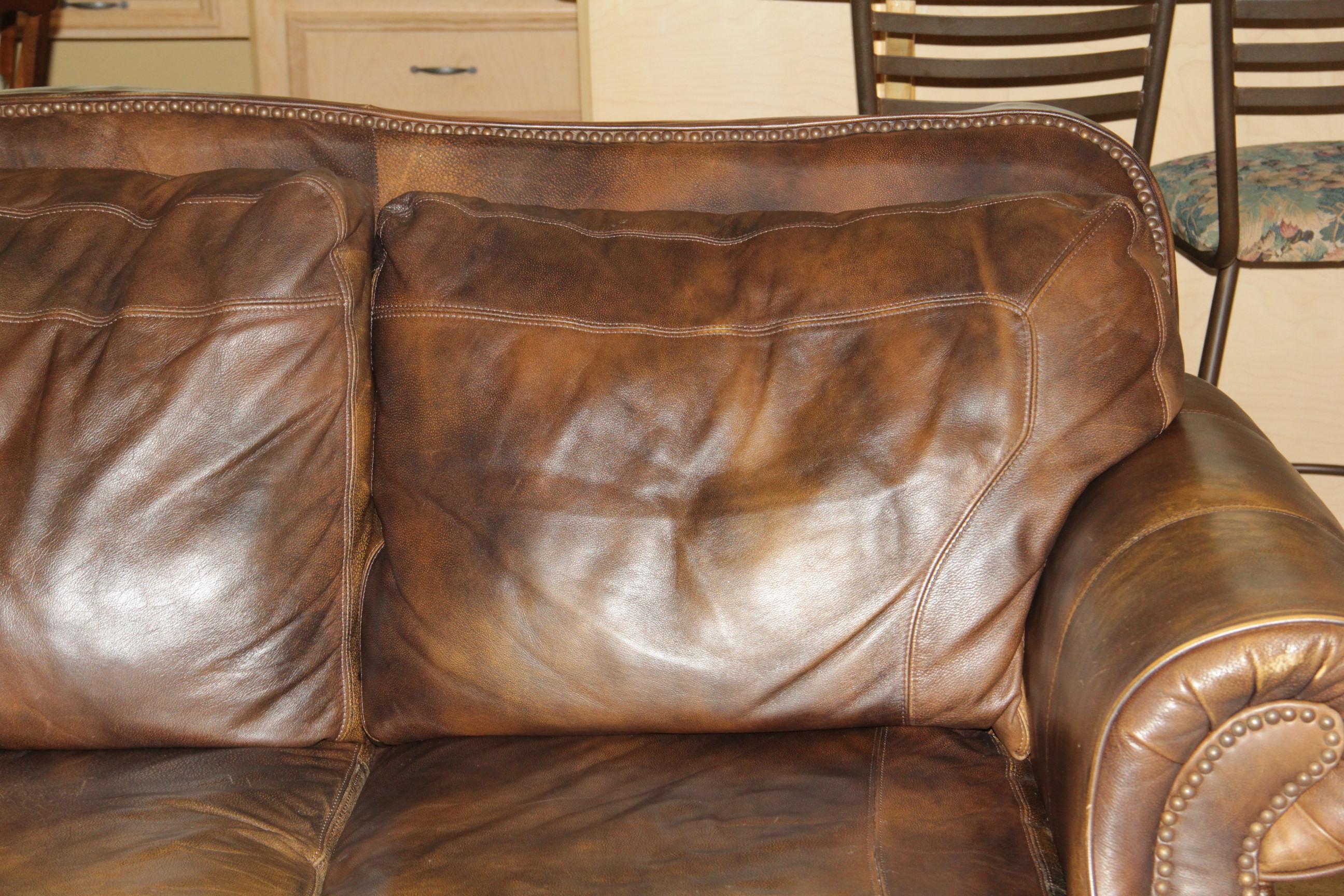 Brown Leather Sofa by Lane