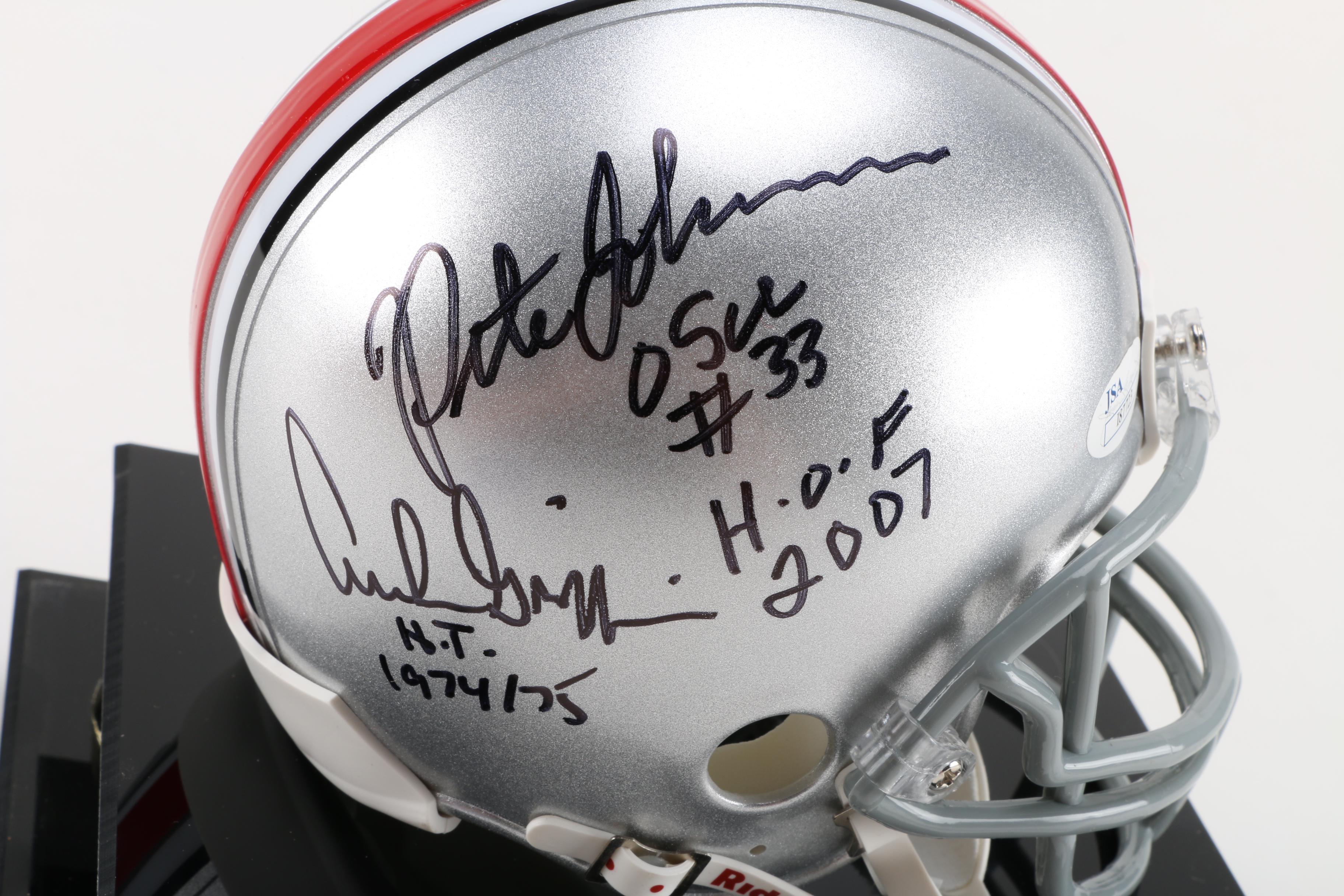 Pete Johnson and Archie Griffin Signed Ohio State Mini Helmet