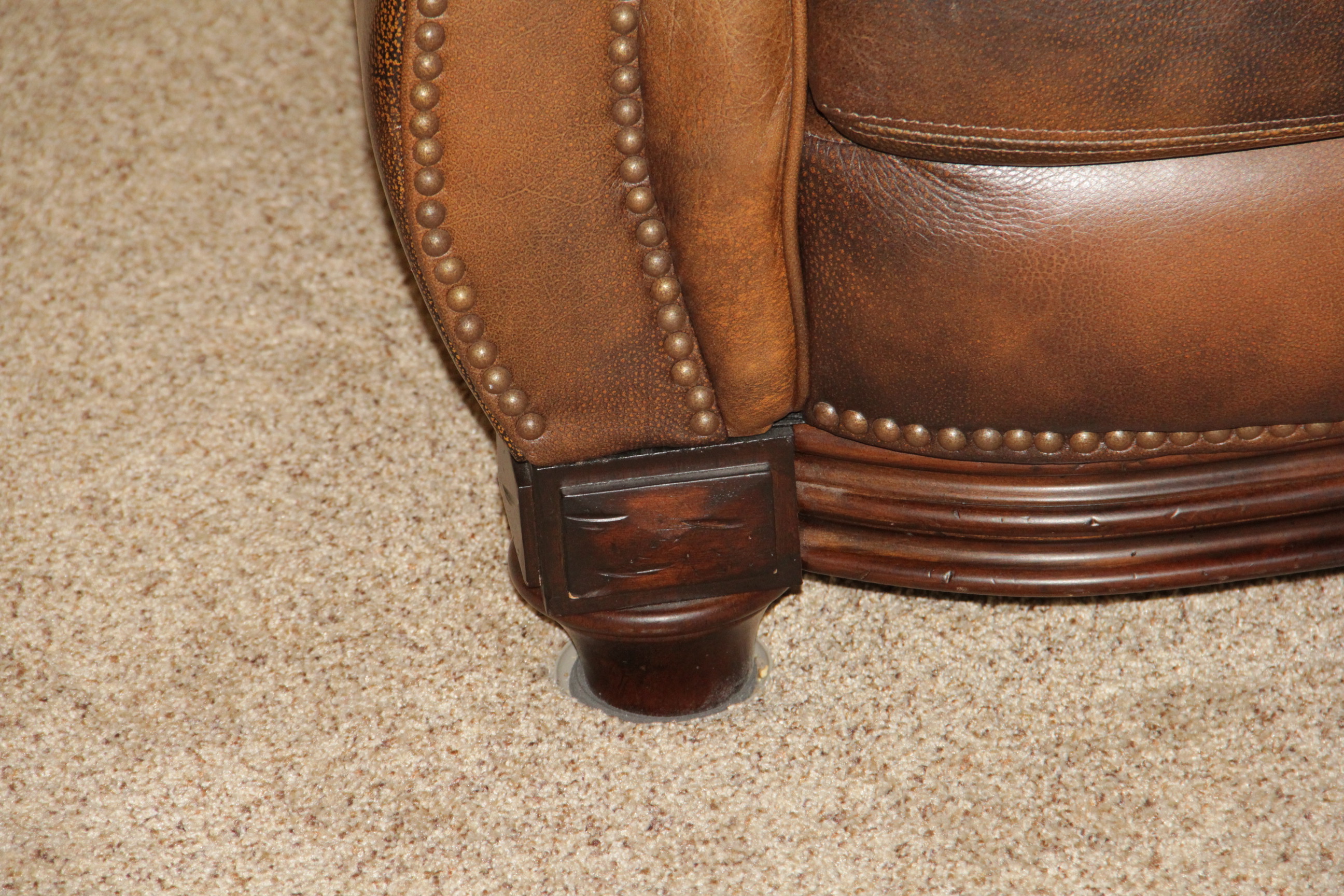 Brown Leather Love Seat by Lane