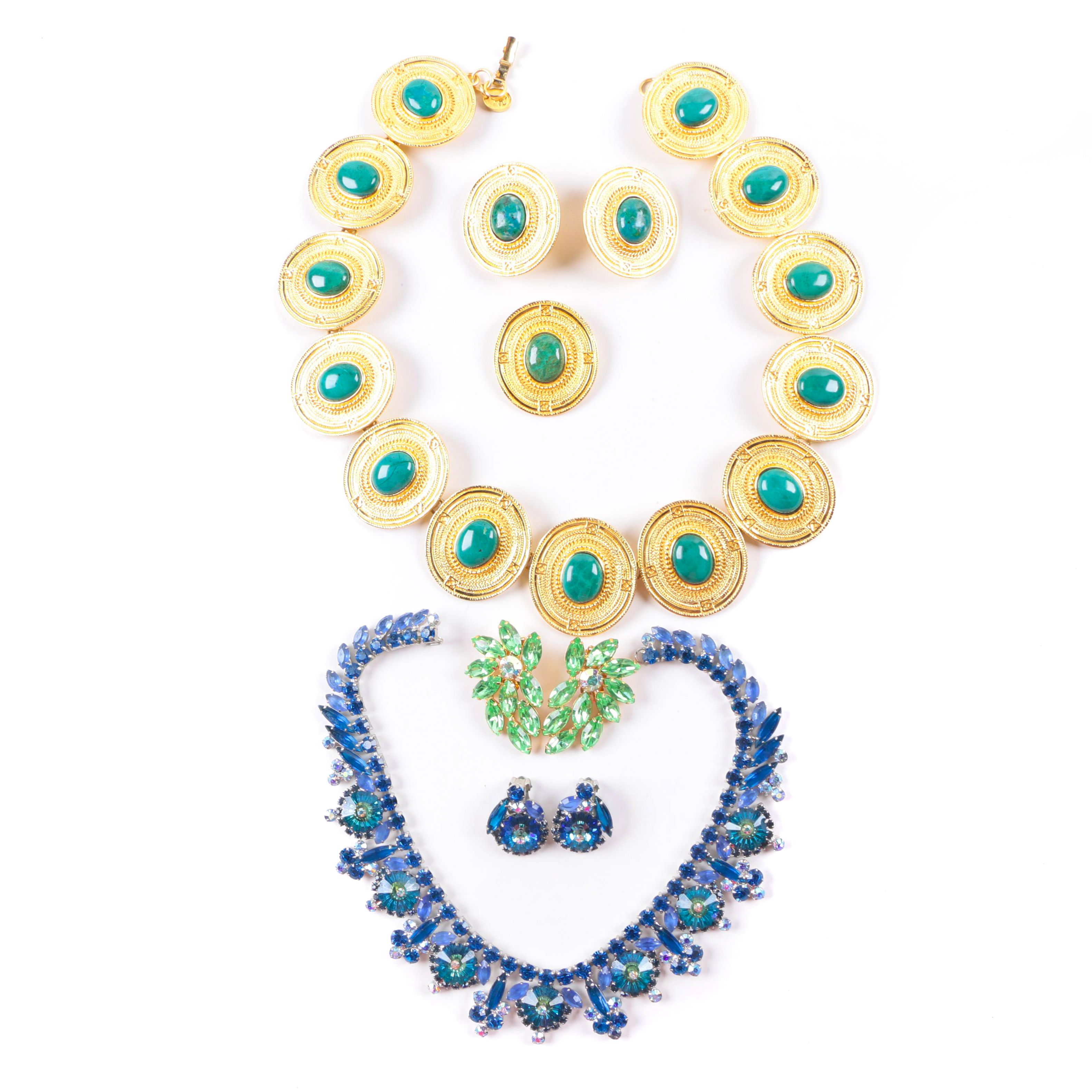 Vintage Costume Jewelry Including a Demi Parure from Peru