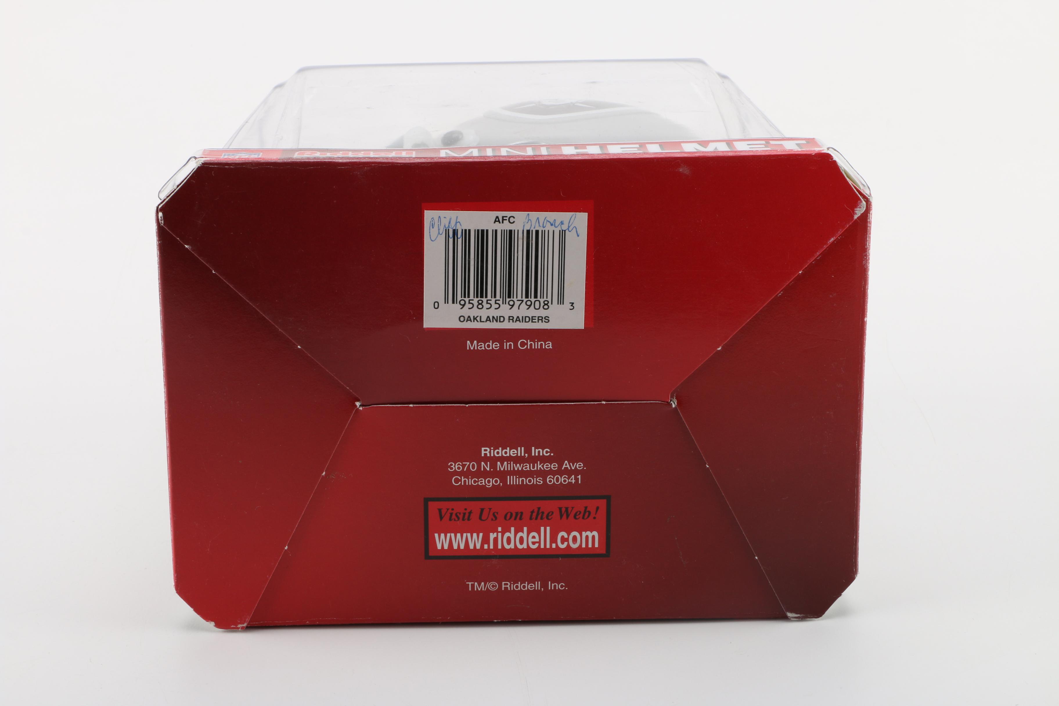 Cliff Branch Signed NFL Oakland Raiders Mini Helmet