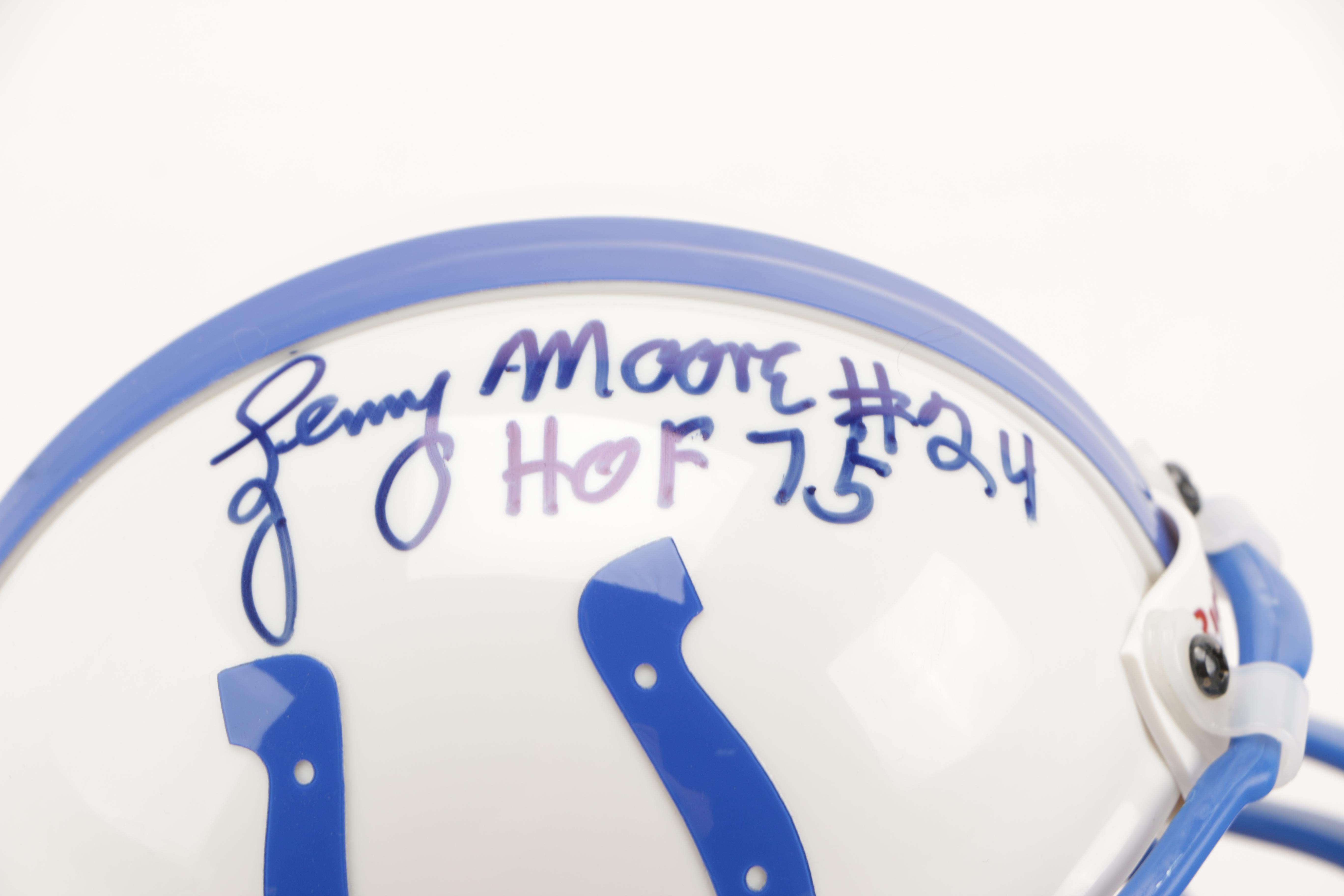 Lenny Moore Signed Mini Helmet