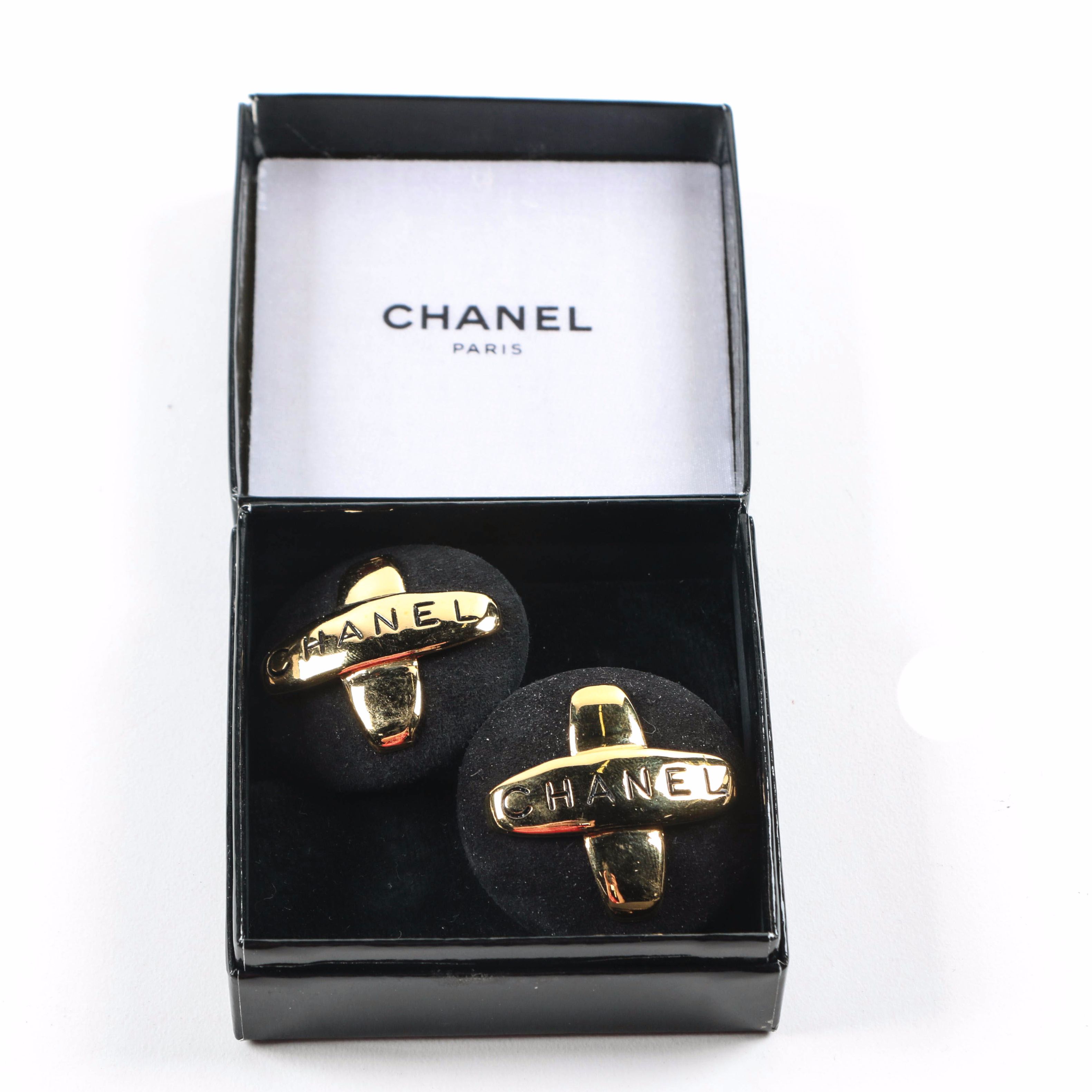 Gold-Tone and Suede Channel Earrings