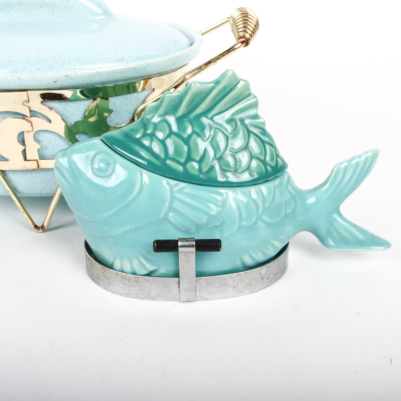 Pair of Bauer Pottery Casserole Serving Dishes