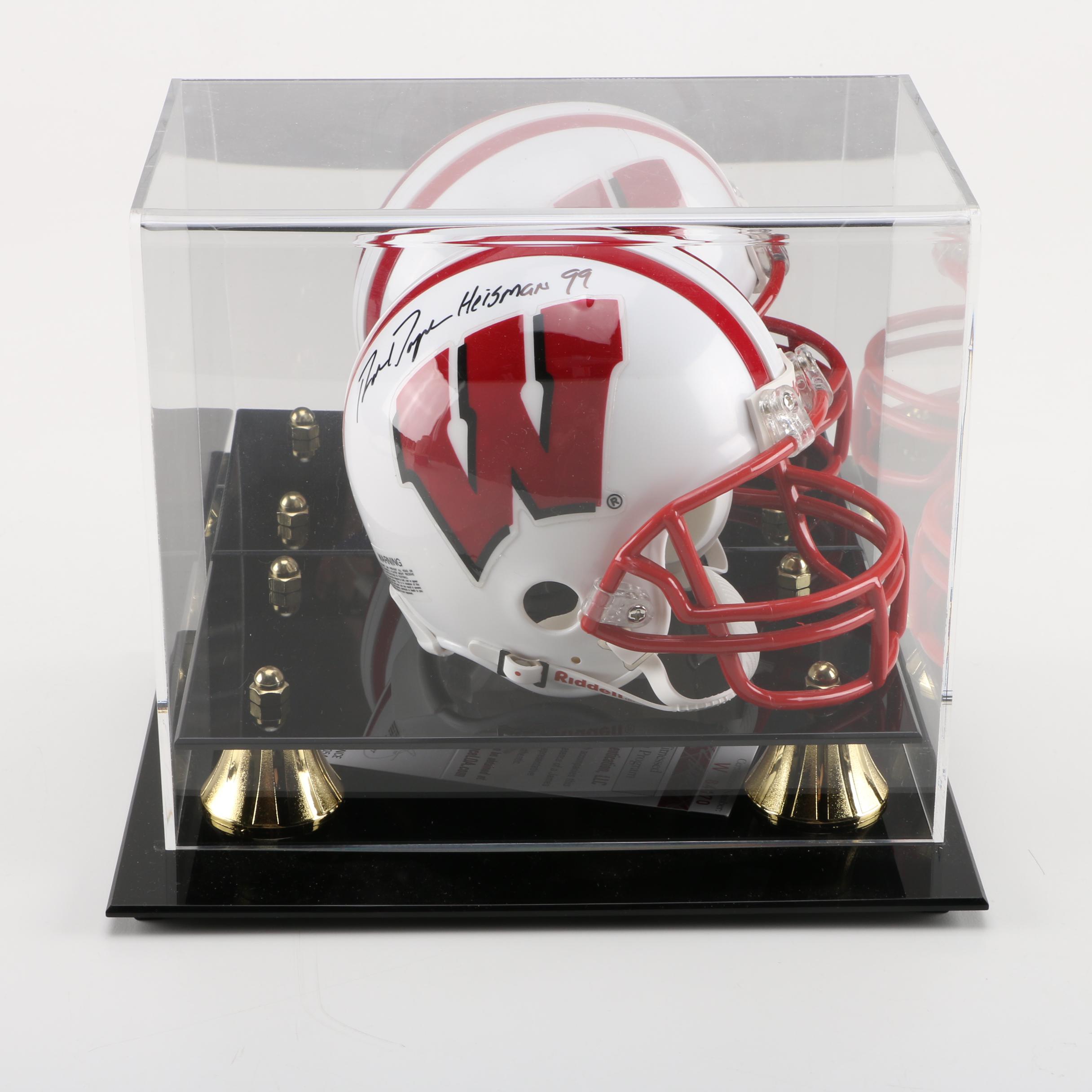 Ron Dayne Signed University of Wisconsin Mini Helmet