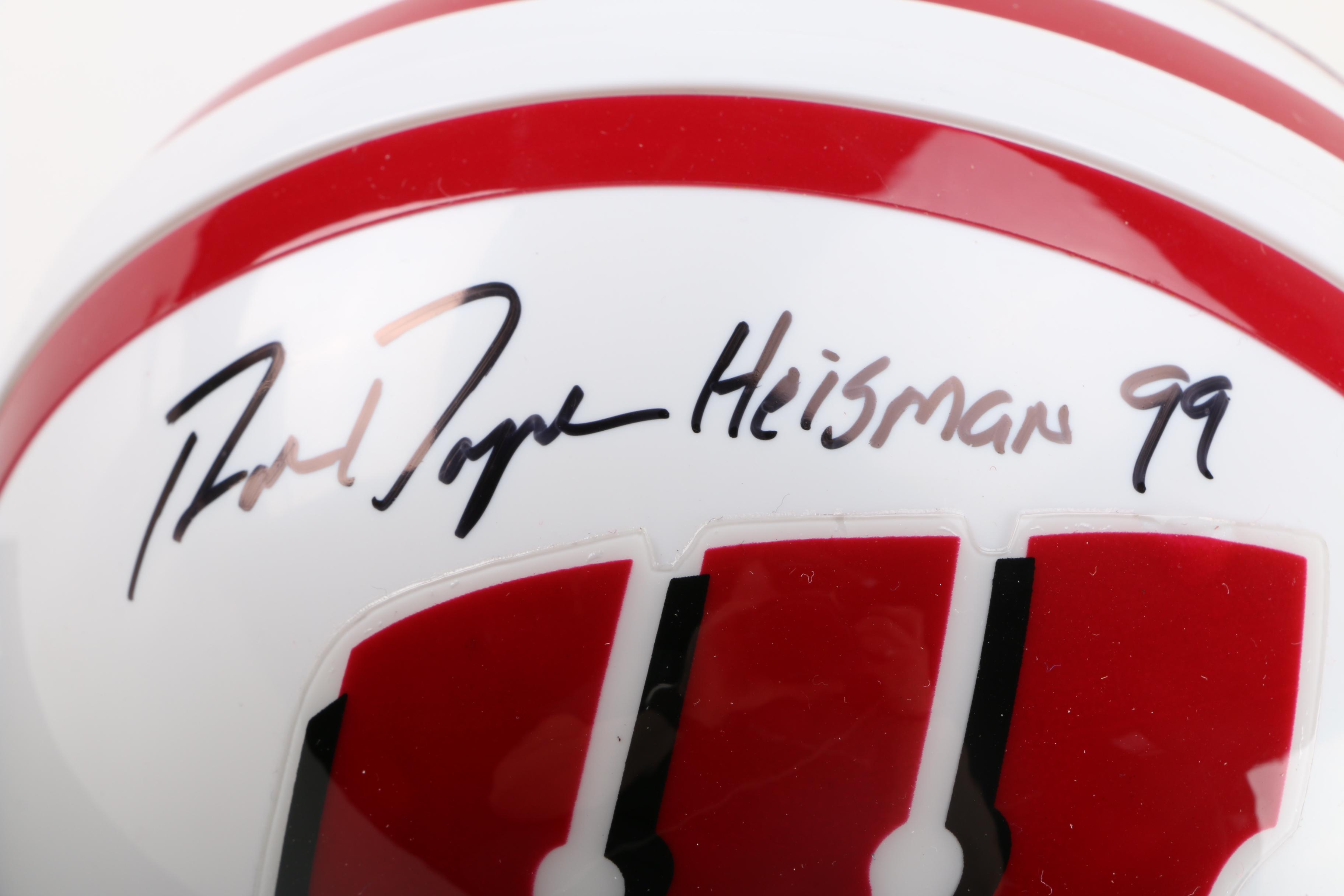 Ron Dayne Signed University of Wisconsin Mini Helmet