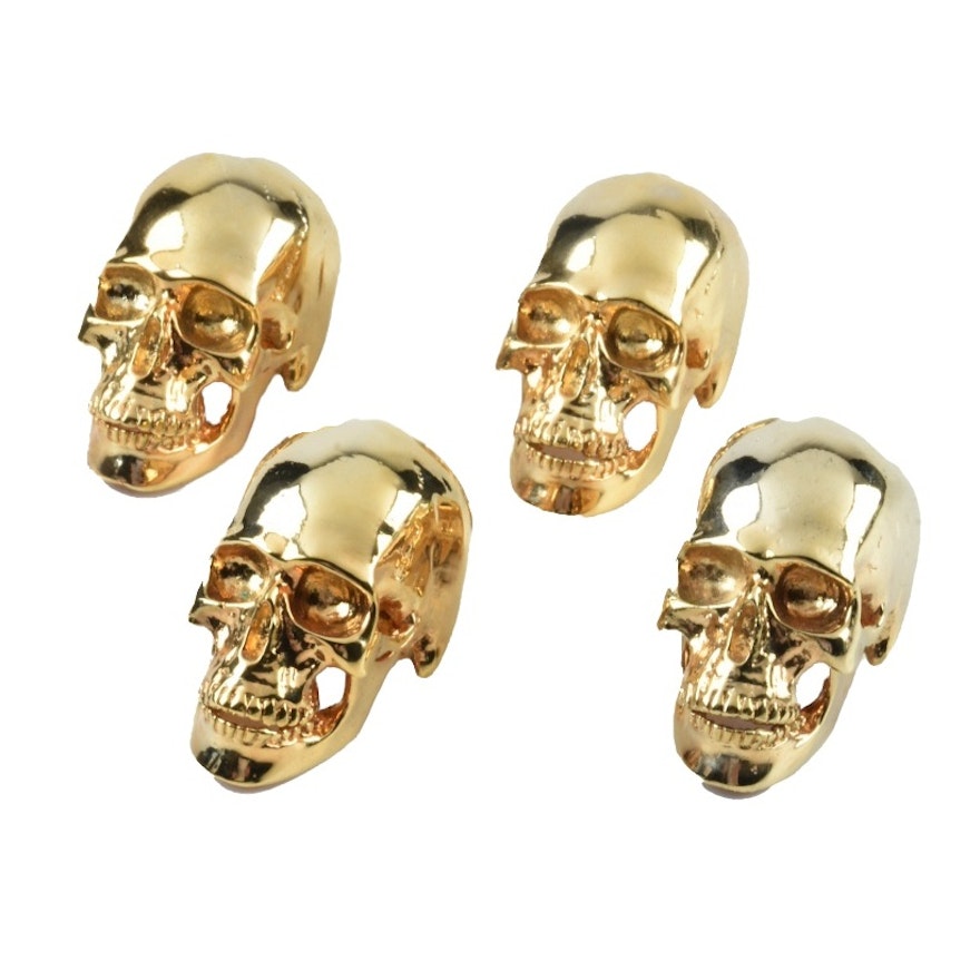 Two Pairs of Skull Place Card Holders by D.L. & Co.