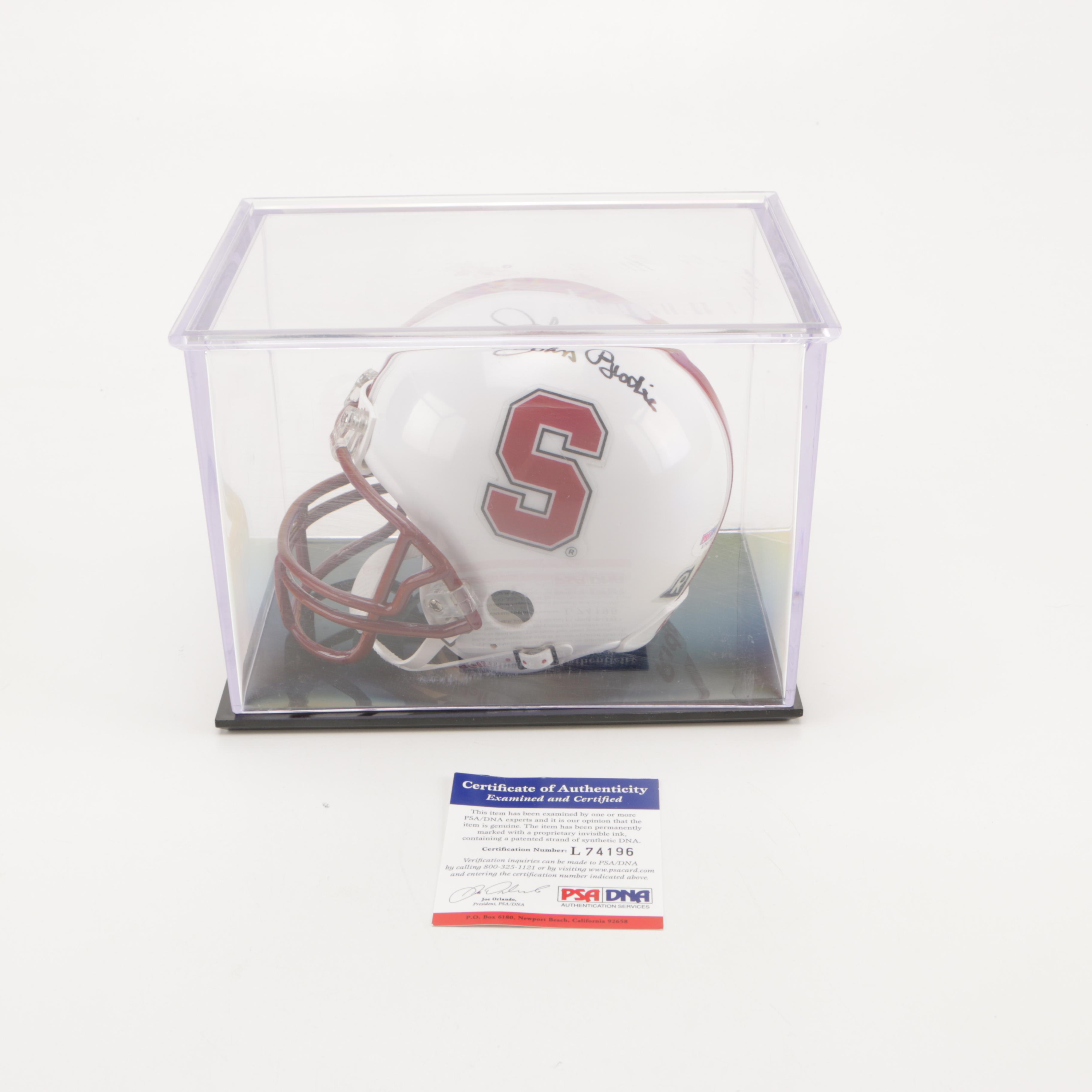John Brodie Signed Stanford Cardinals Mini Helmet