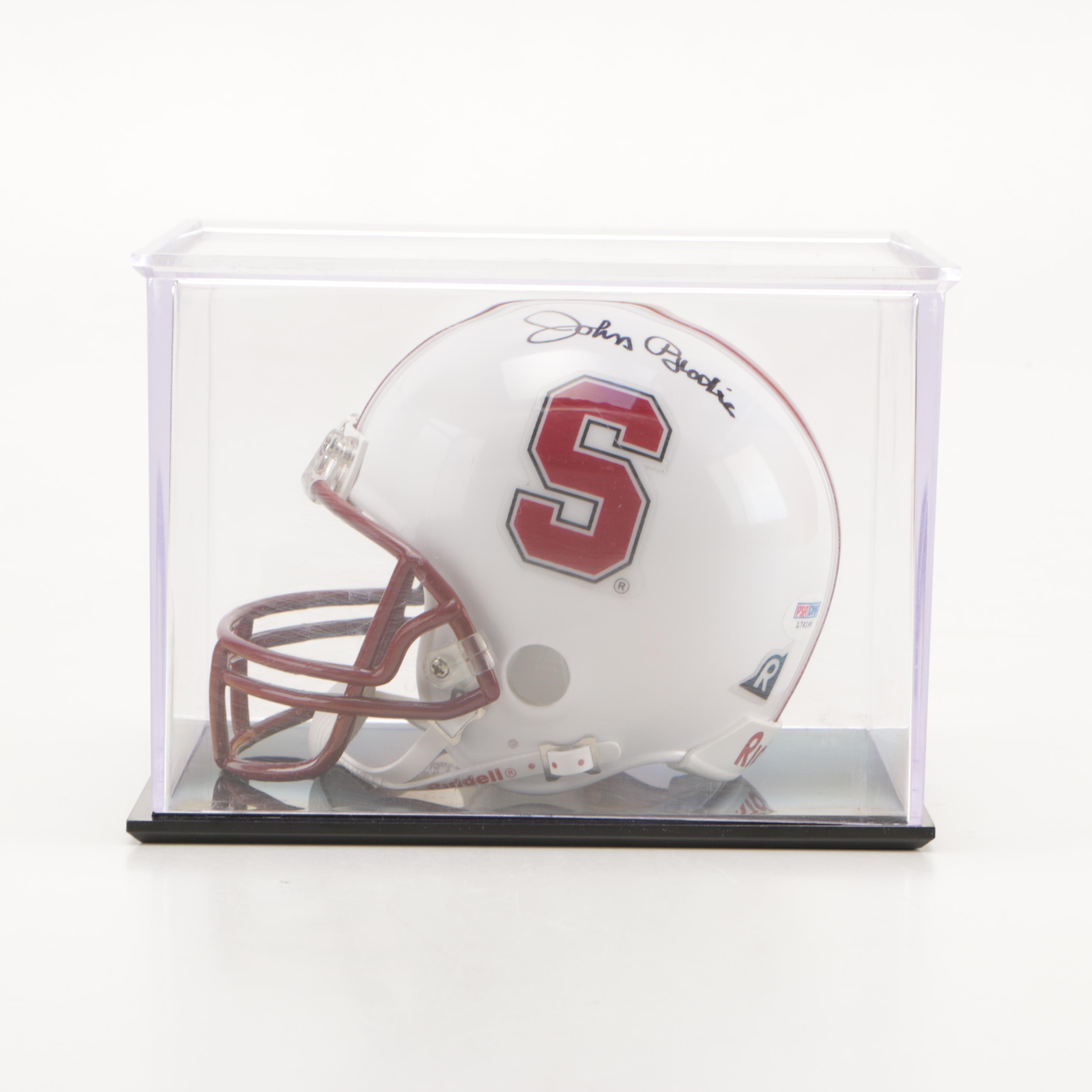 John Brodie Signed Stanford Cardinals Mini Helmet