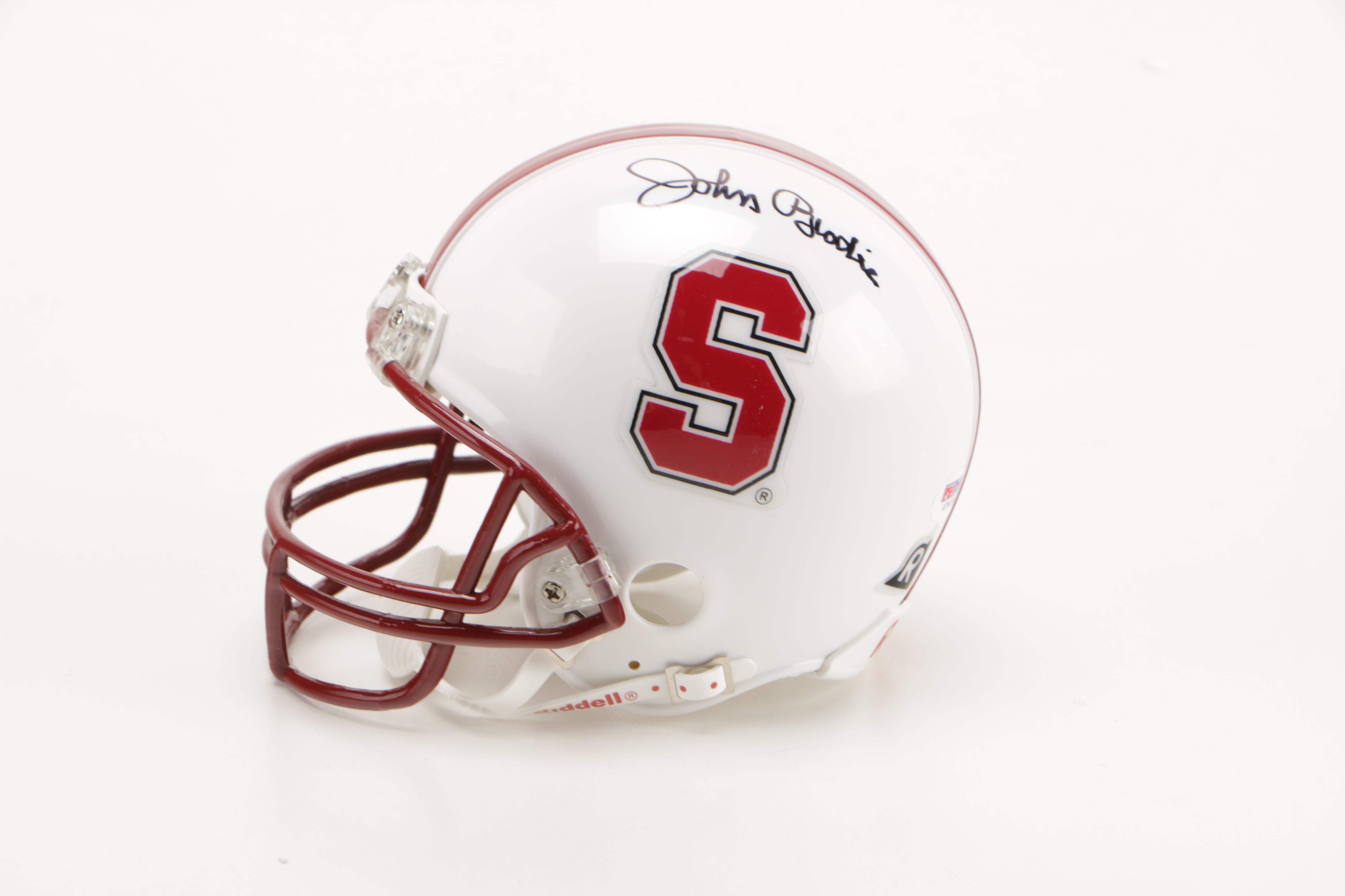 John Brodie Signed Stanford Cardinals Mini Helmet
