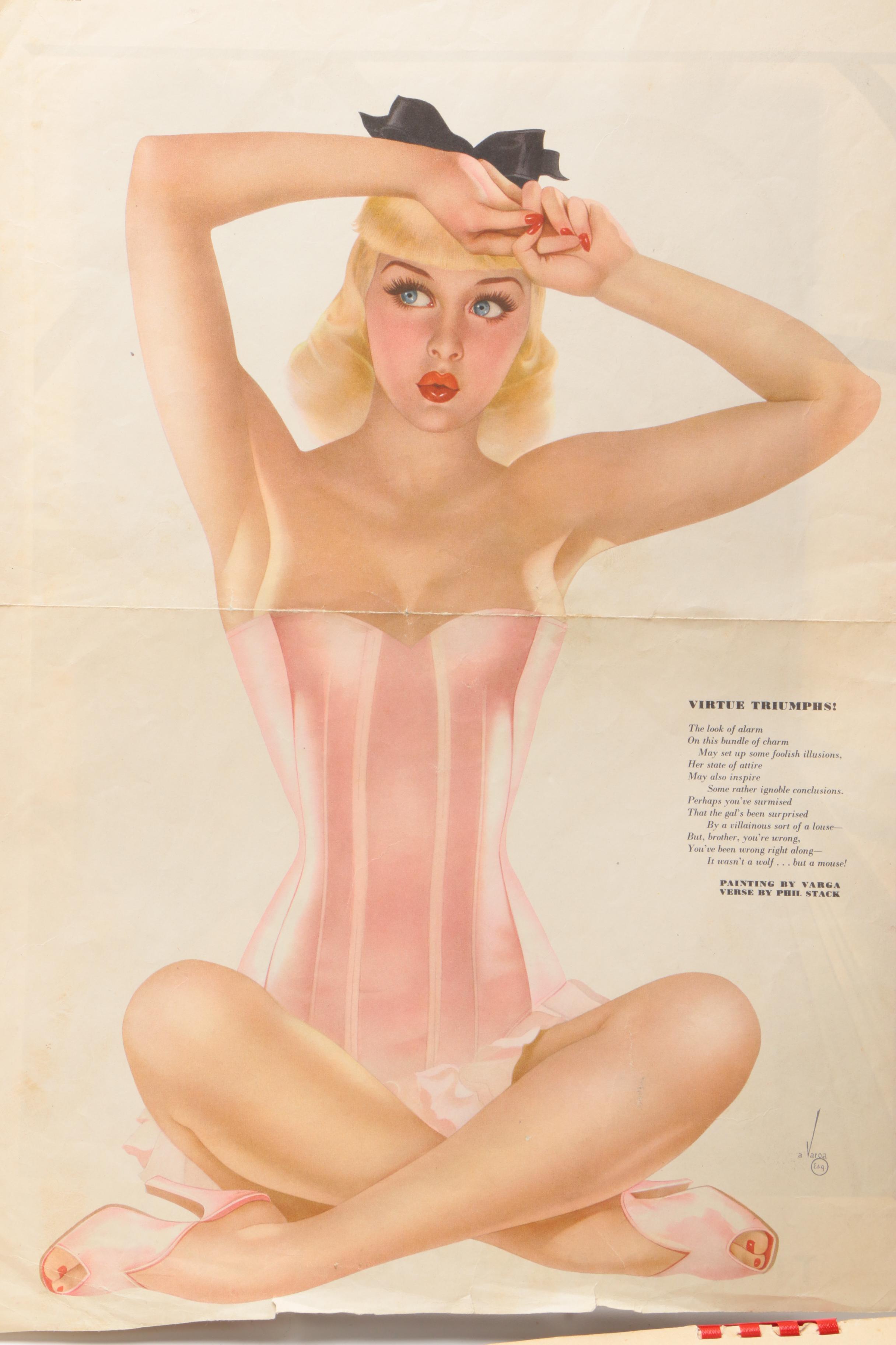 1940s Pin-Up "Esquire Girl" Calendars and "Varga Girl" Magazine Clippings