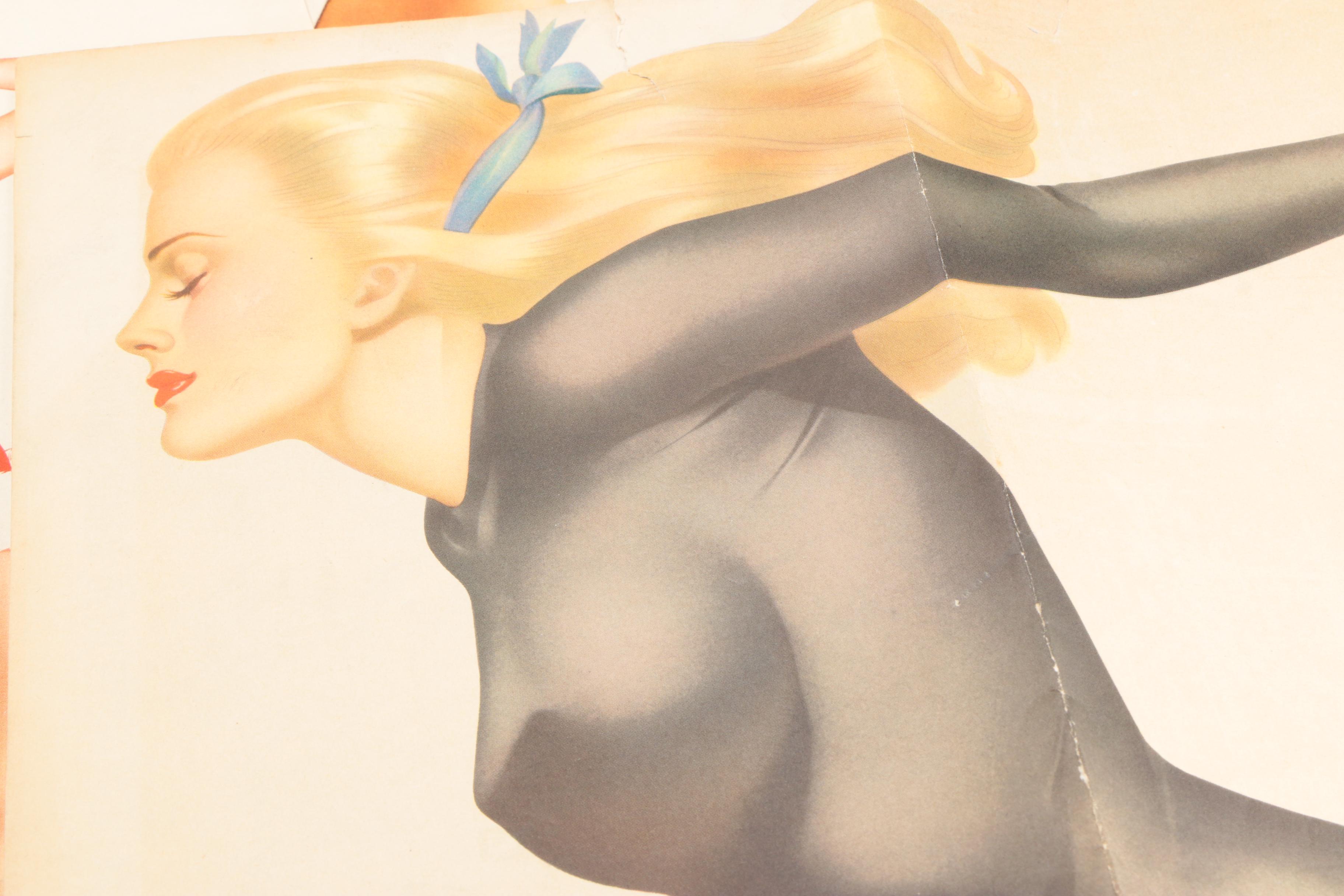 1940s Pin-Up "Esquire Girl" Calendars and "Varga Girl" Magazine Clippings