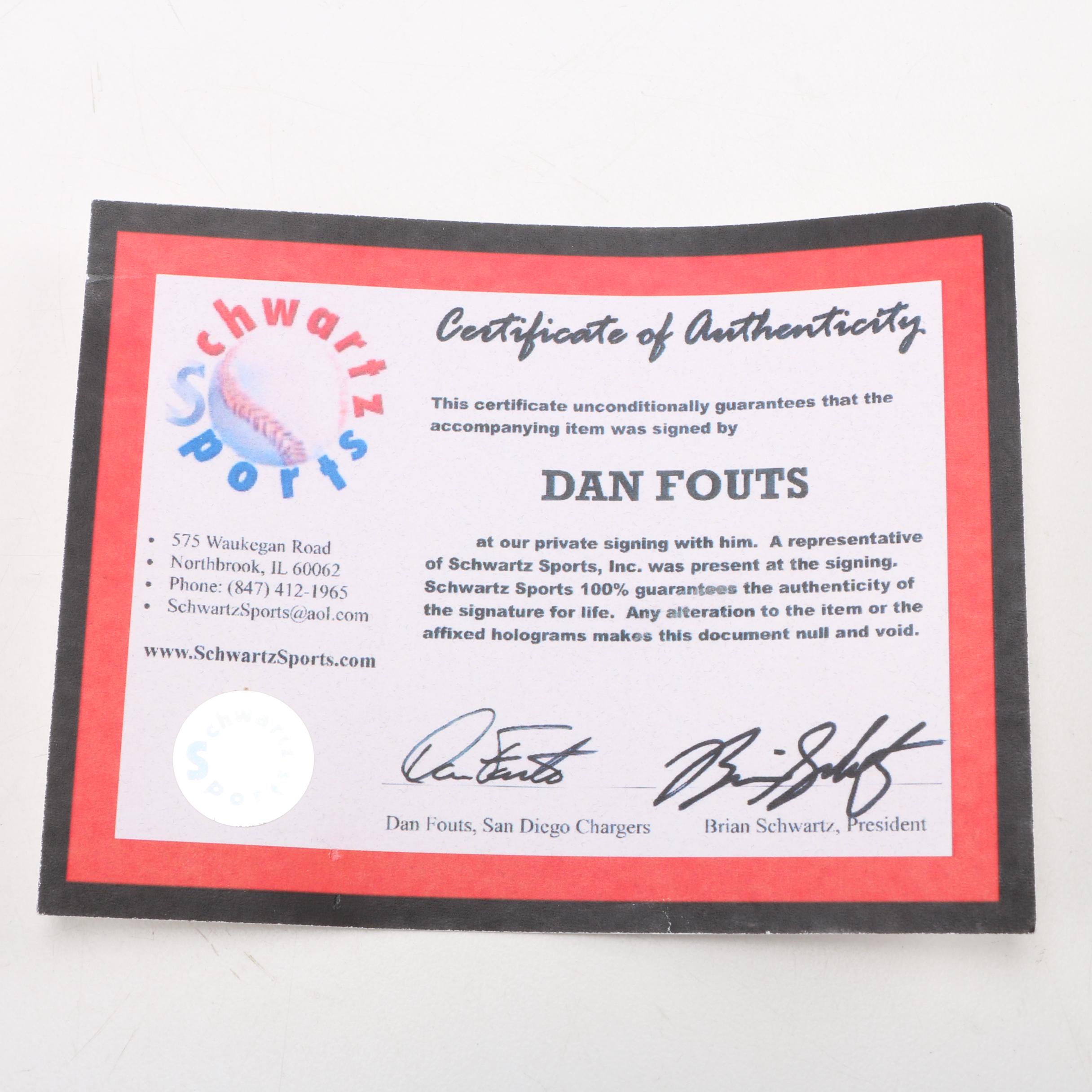 Dan Fouts Signed San Diego Chargers Helmet