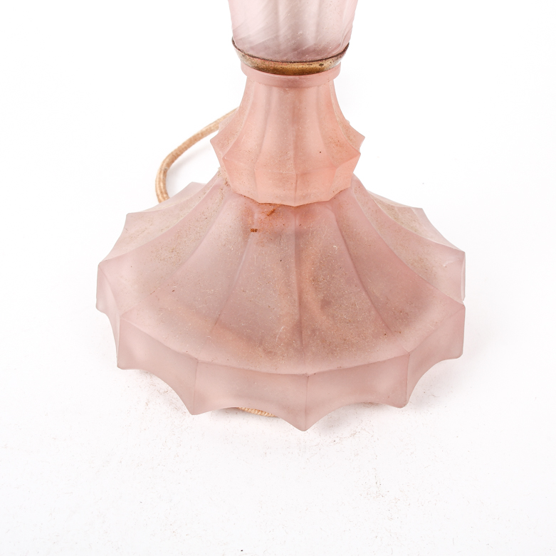 Vintage Pink Frosted Glass Table Lamp