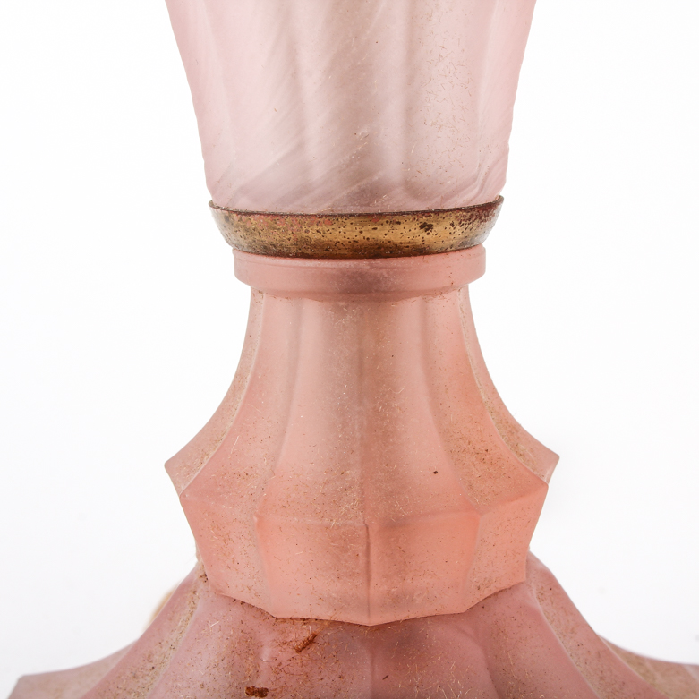 Vintage Pink Frosted Glass Table Lamp