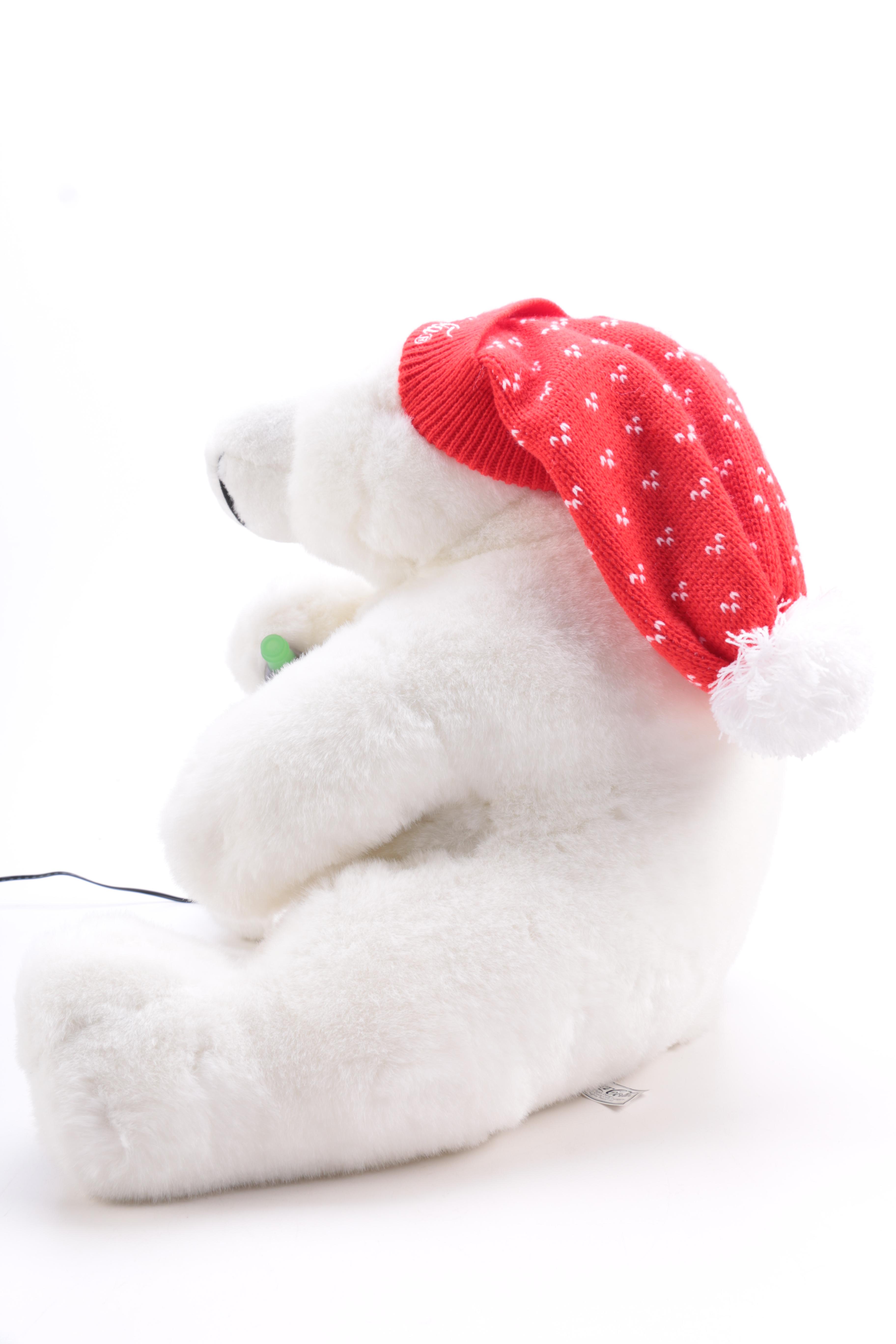 1993 Coca-Cola Electronic Polar Bear Plush Toy