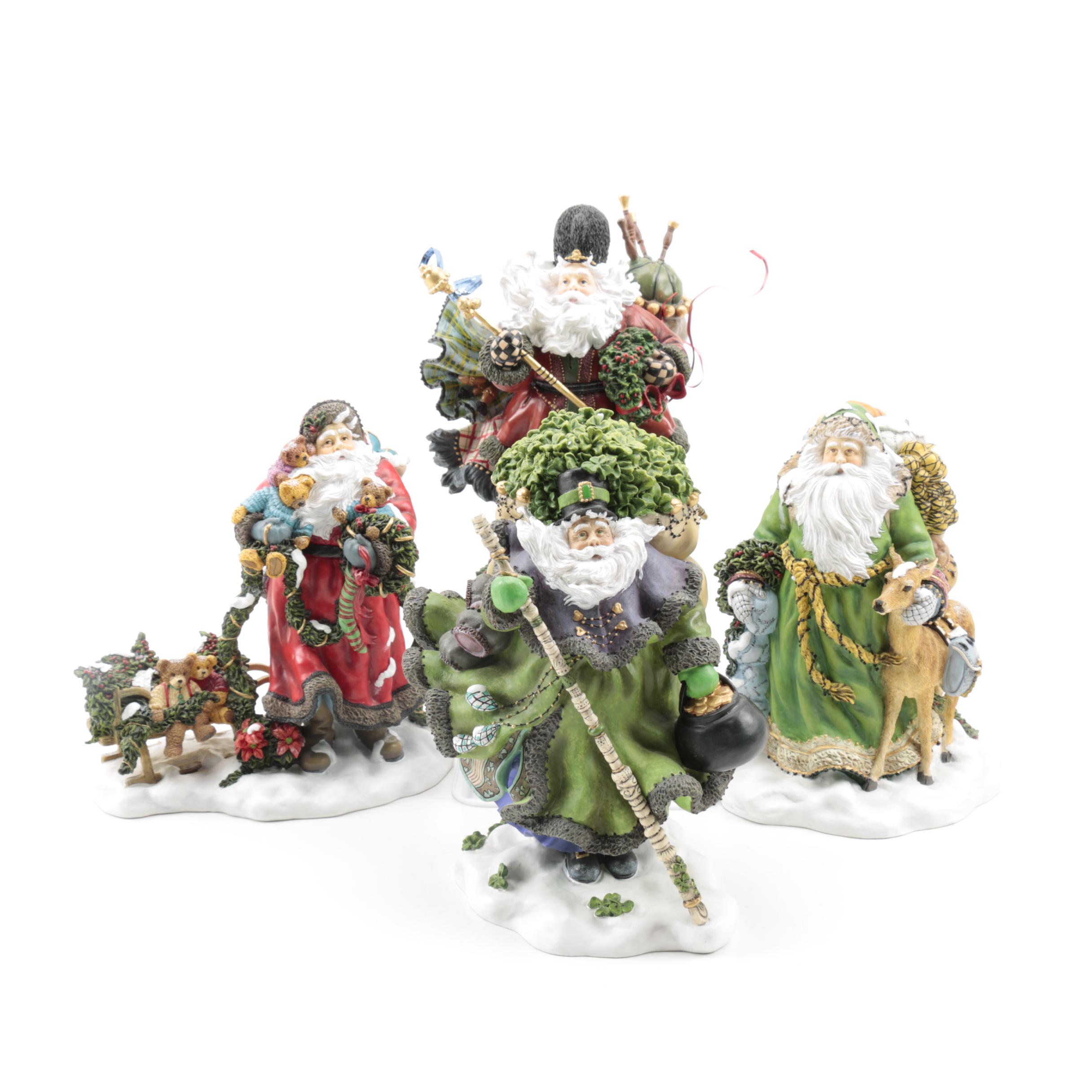Limited Edition Peggy Abrams "Making Seasons Bright" Santa Clause Figurines