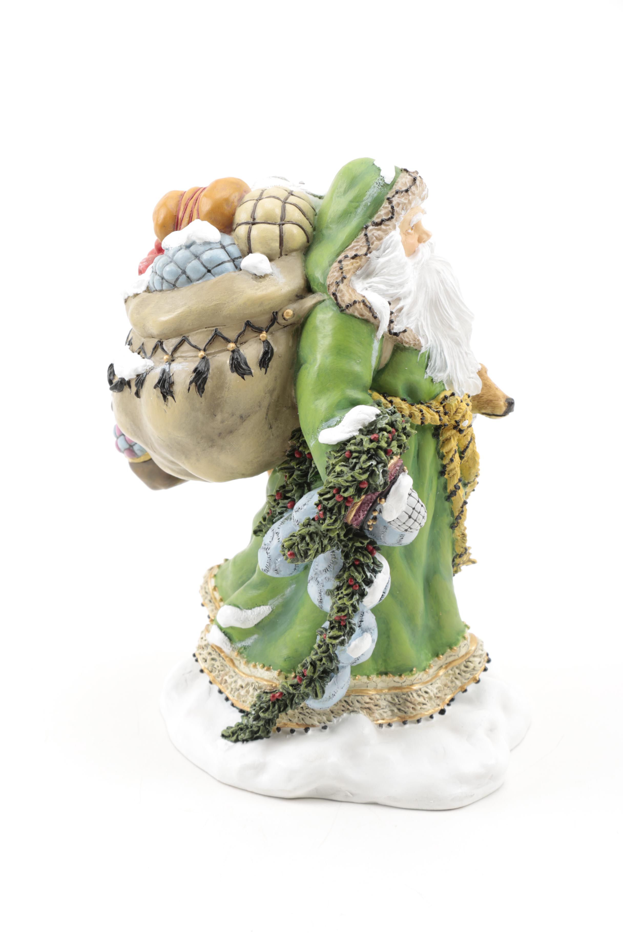 Limited Edition Peggy Abrams "Making Seasons Bright" Santa Clause Figurines