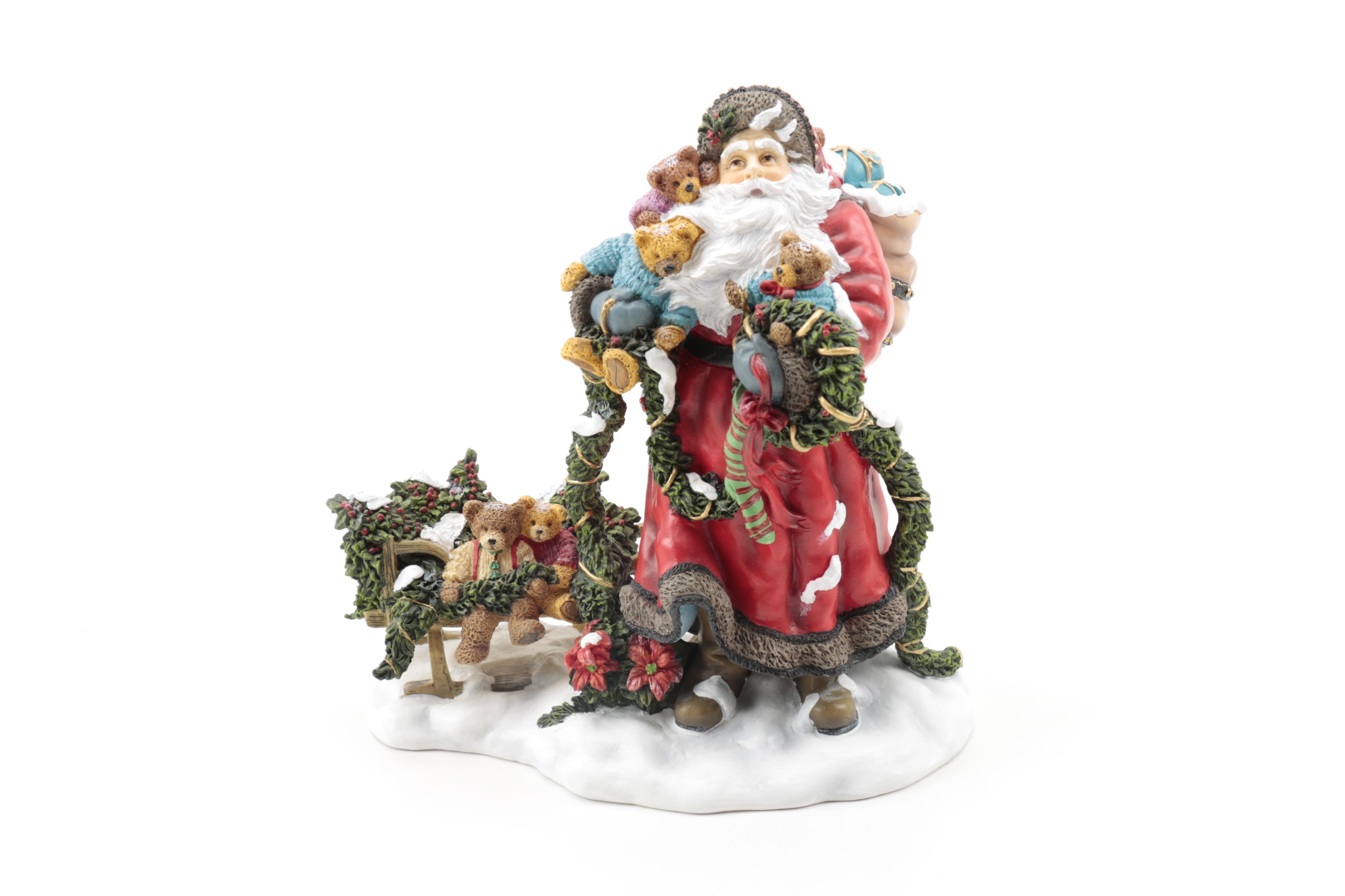 Limited Edition Peggy Abrams "Making Seasons Bright" Santa Clause Figurines