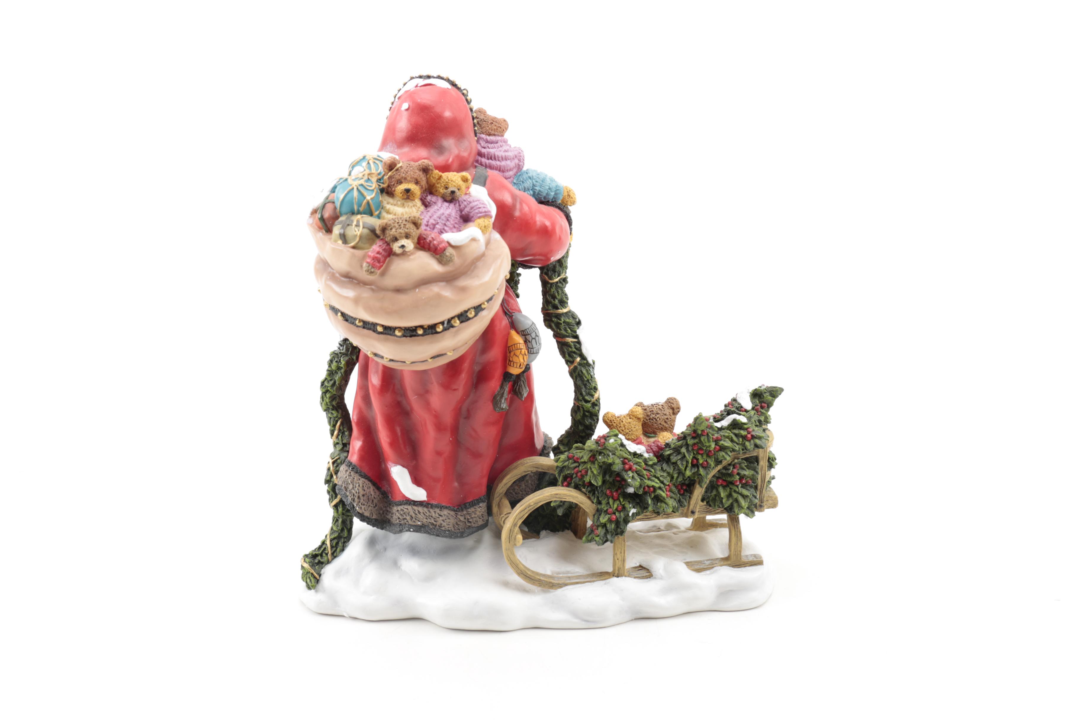 Limited Edition Peggy Abrams "Making Seasons Bright" Santa Clause Figurines