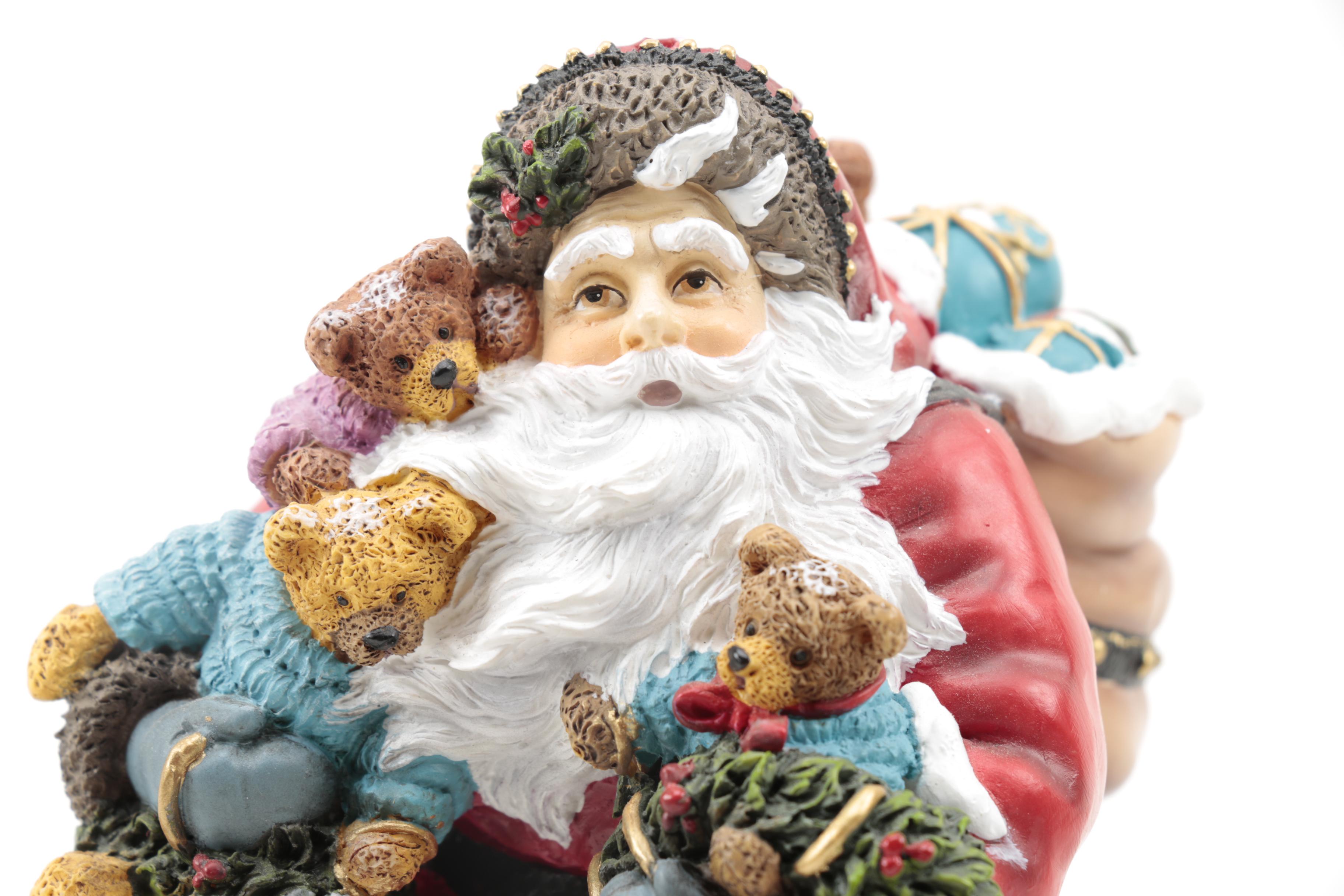 Limited Edition Peggy Abrams "Making Seasons Bright" Santa Clause Figurines