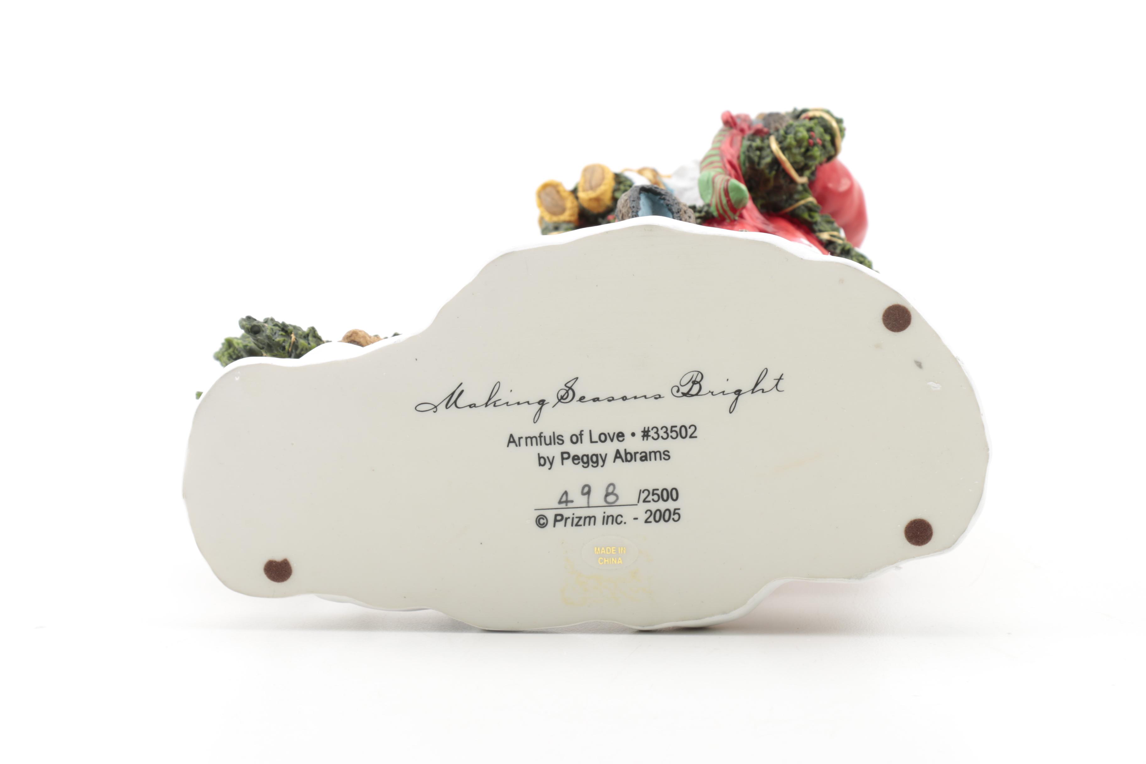 Limited Edition Peggy Abrams "Making Seasons Bright" Santa Clause Figurines