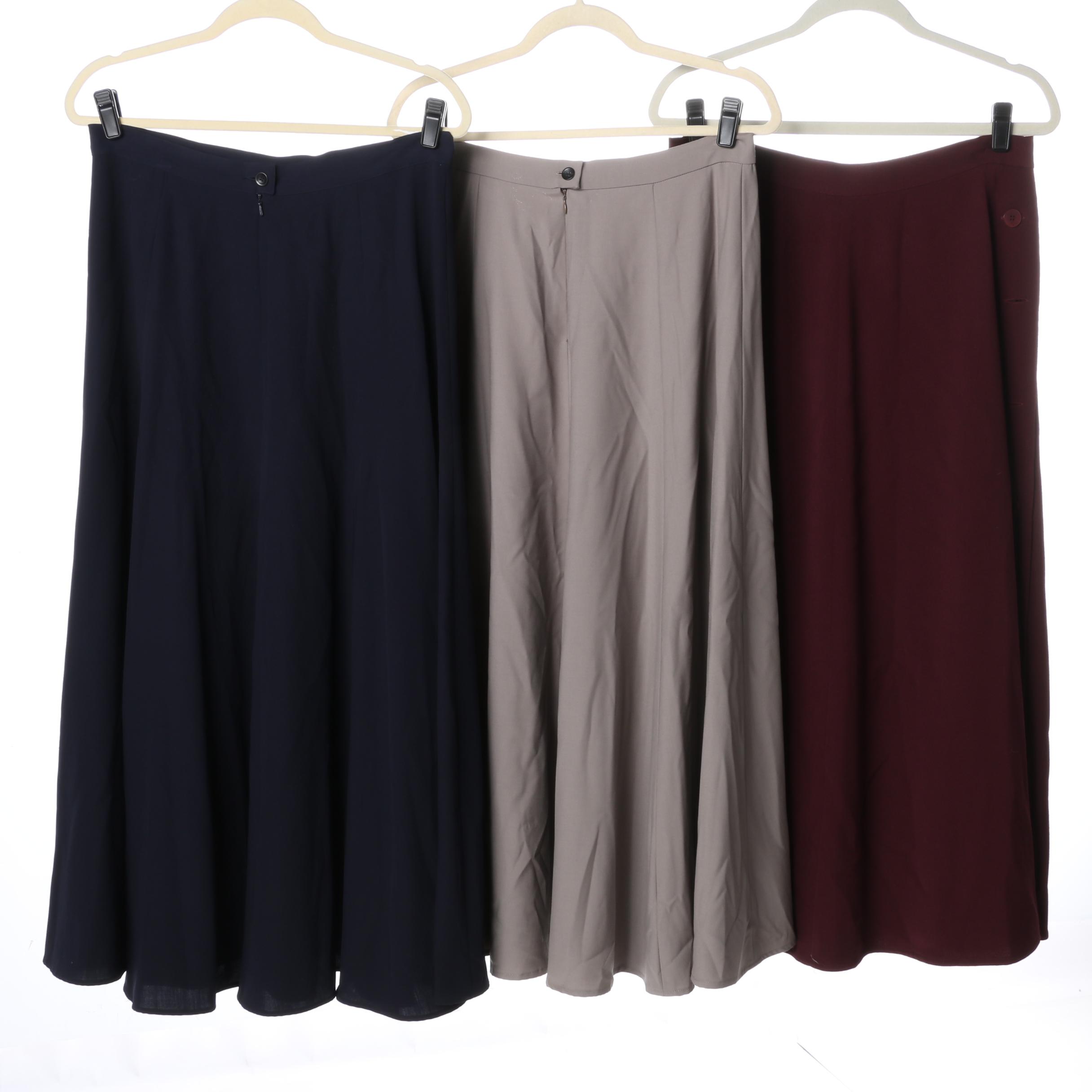 A-Line Anne Klein and George Henderson Wool Skirts