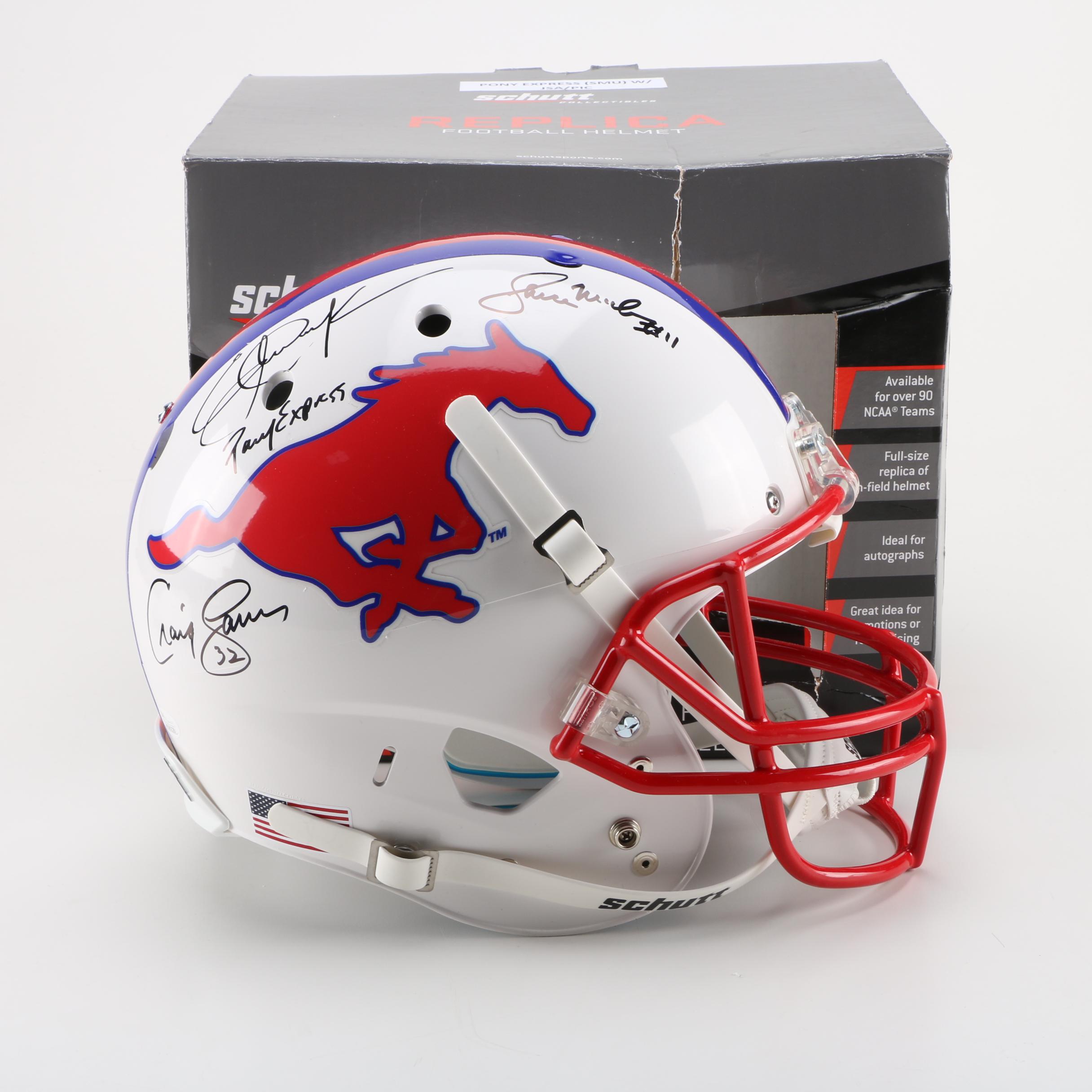 Signed SMU "Pony Express" Helmet Including Eric Dickerson