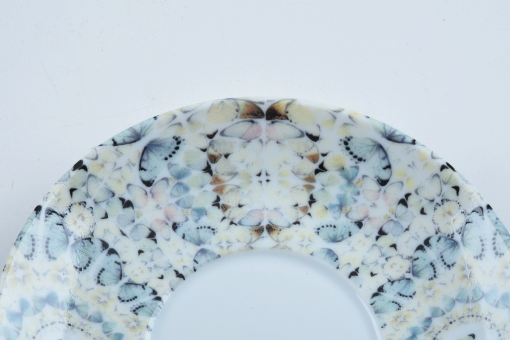 Four Damien Hirst "Virtue" Electroplated Cups and Saucers