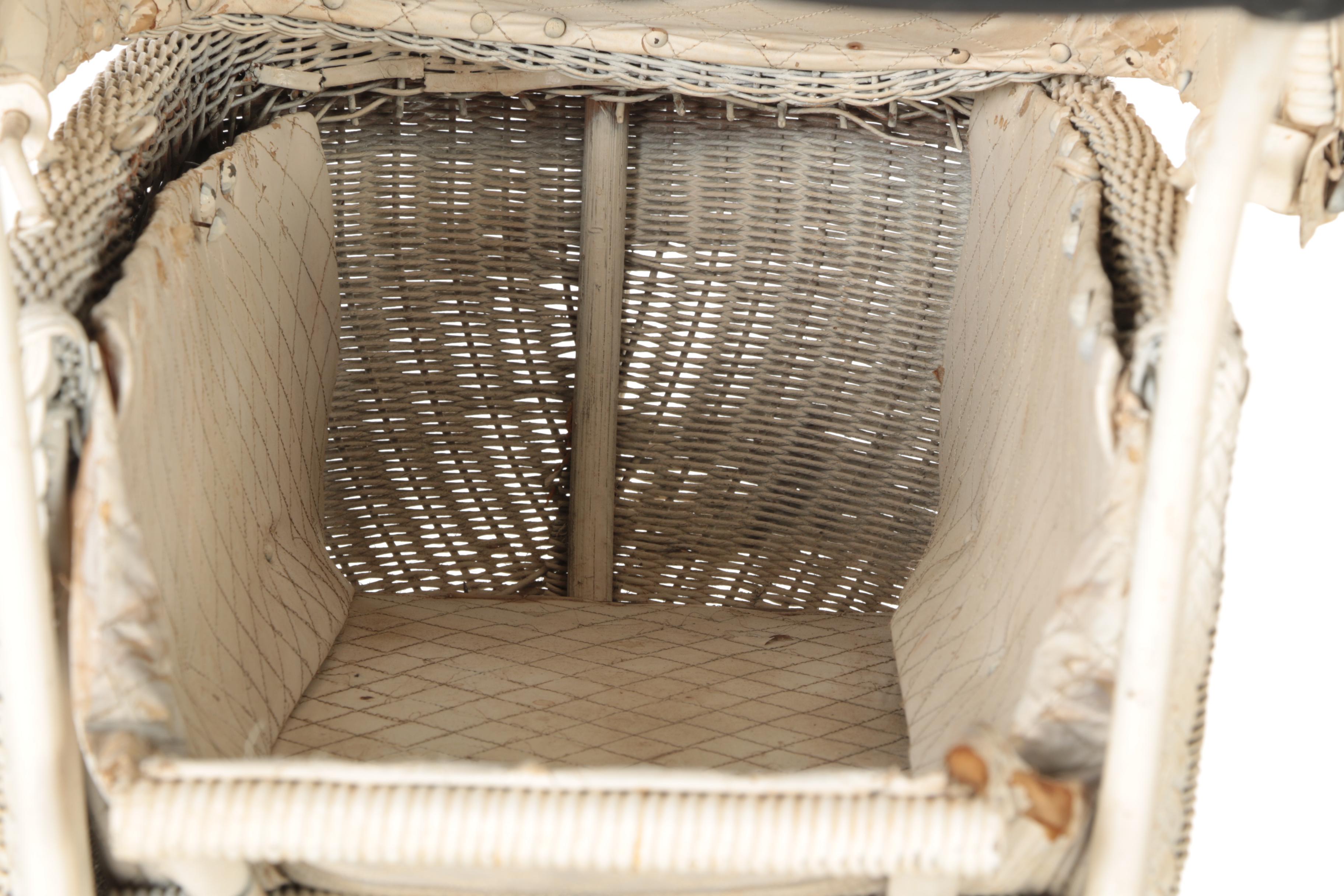 Antique Wicker Bassinet Stroller