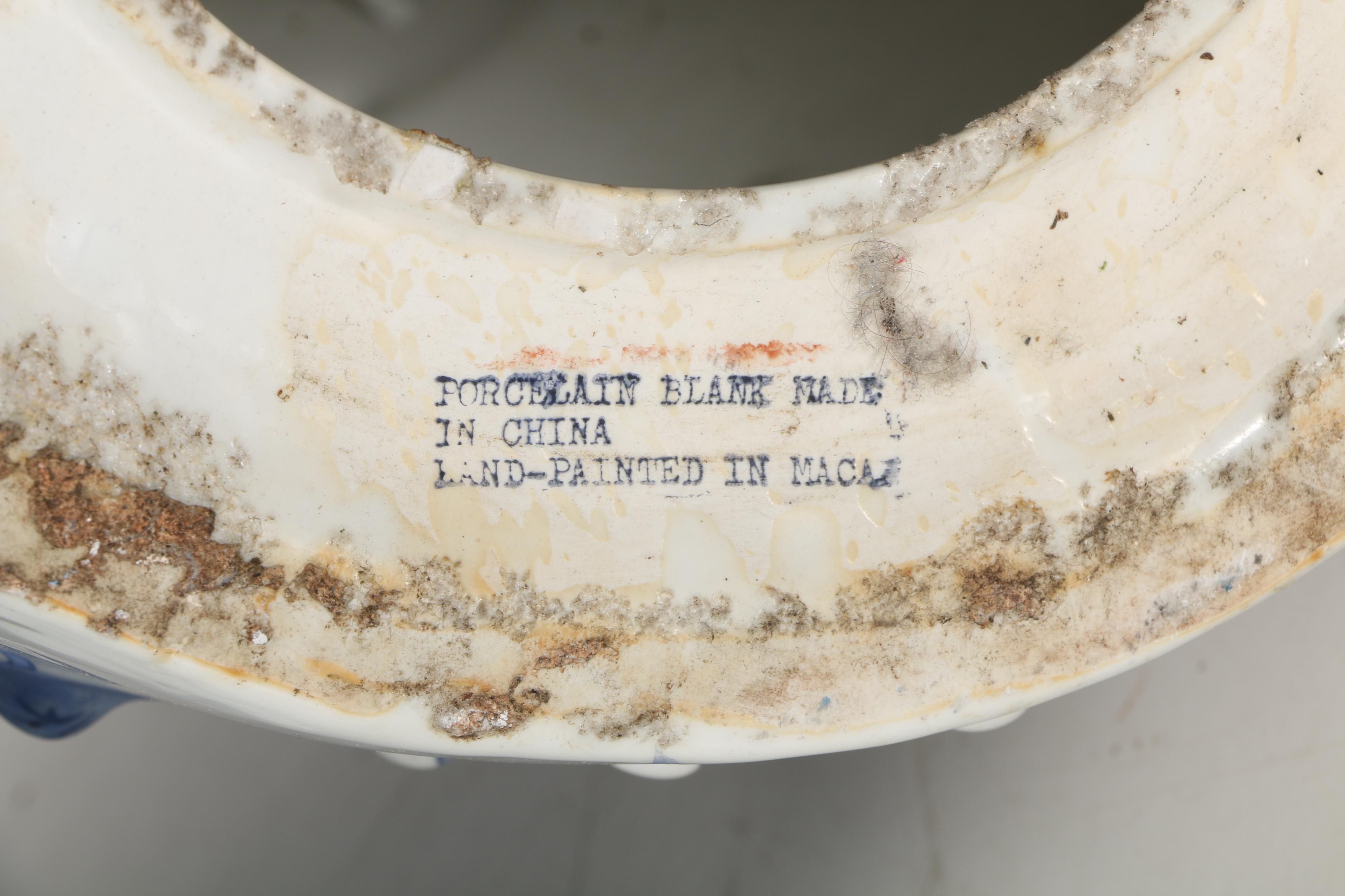 Blue and White Ceramic Plant Stands