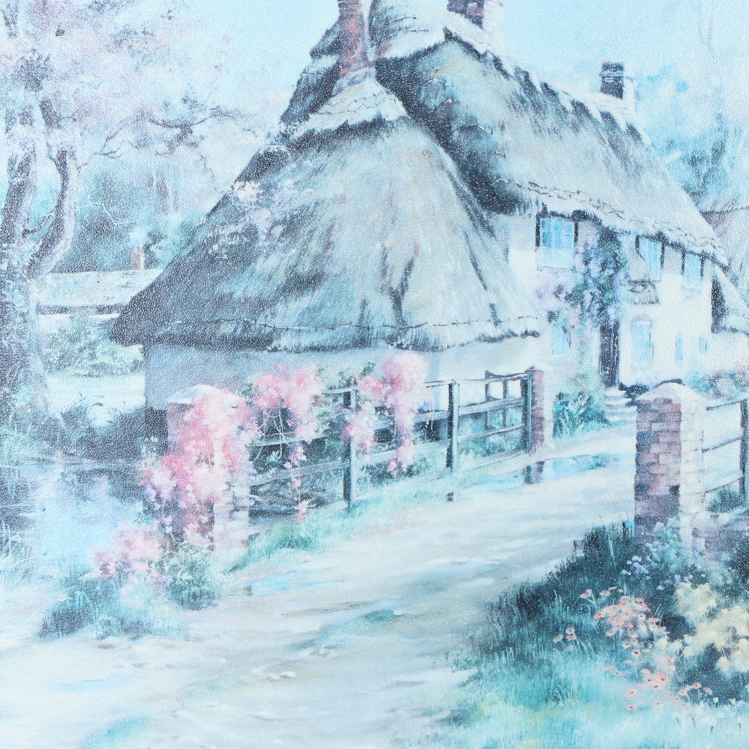 Marty Bell Limited Edition Offset Lithograph on Canvas "Rodway Cottage"